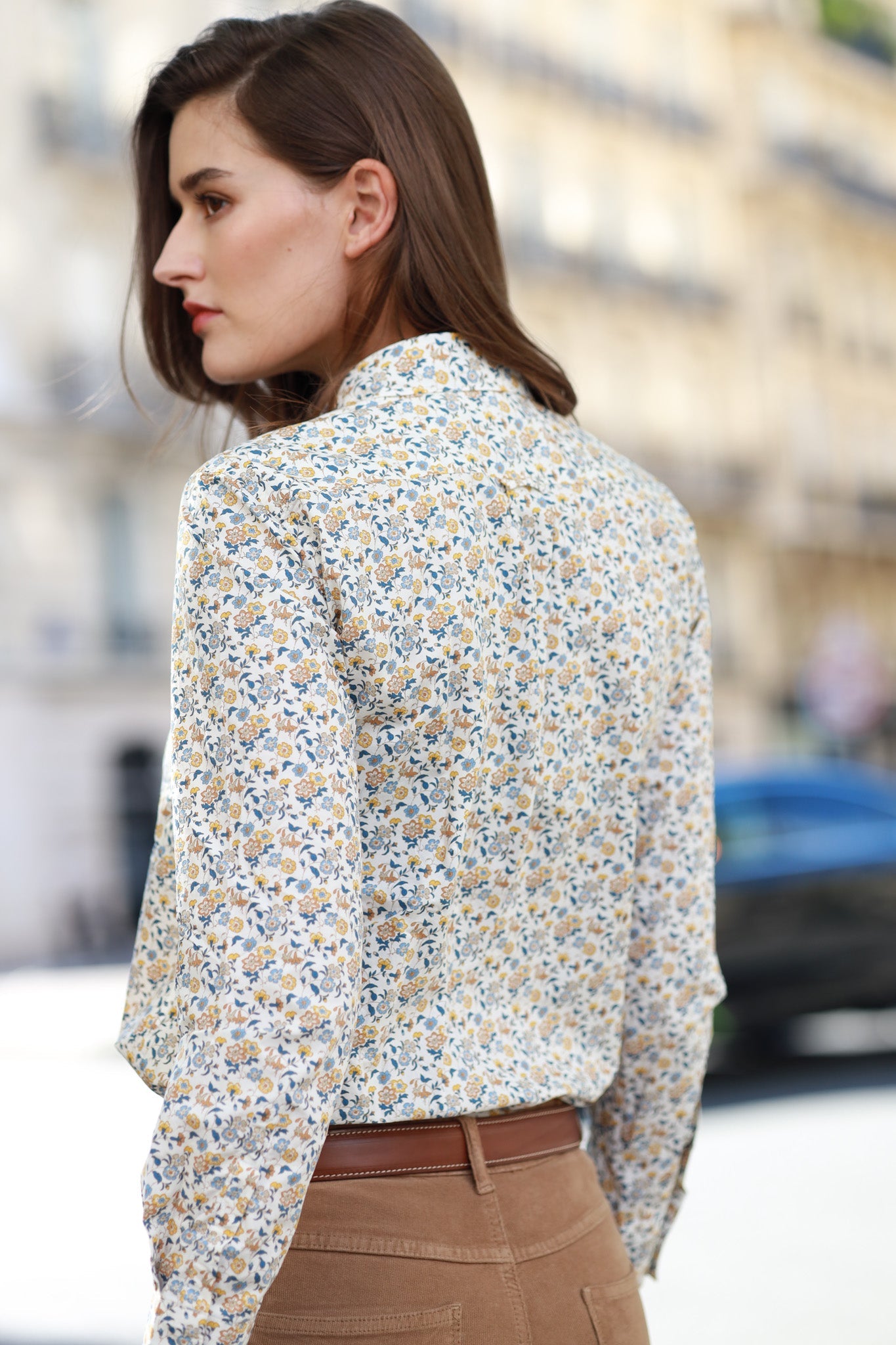 Chemisier Canelle en coton Liberty of London - Ecru-CHEMISIER FEMME-Curling-Paris