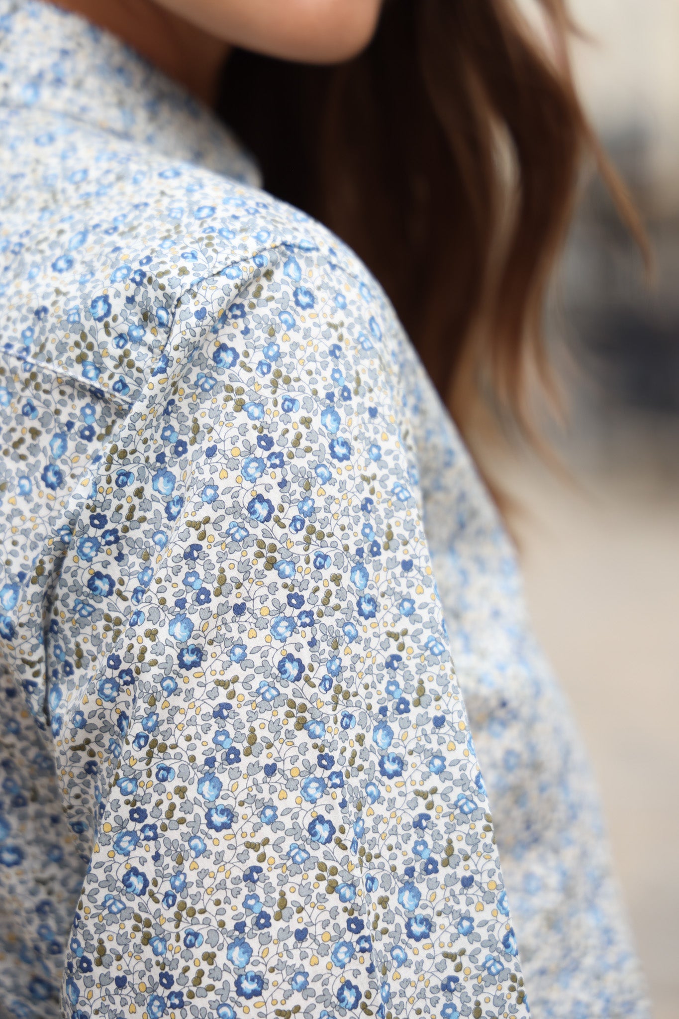 Chemisier Canelle en coton Liberty of London - Fleurette bleu-CHEMISIER FEMME-Curling-Paris