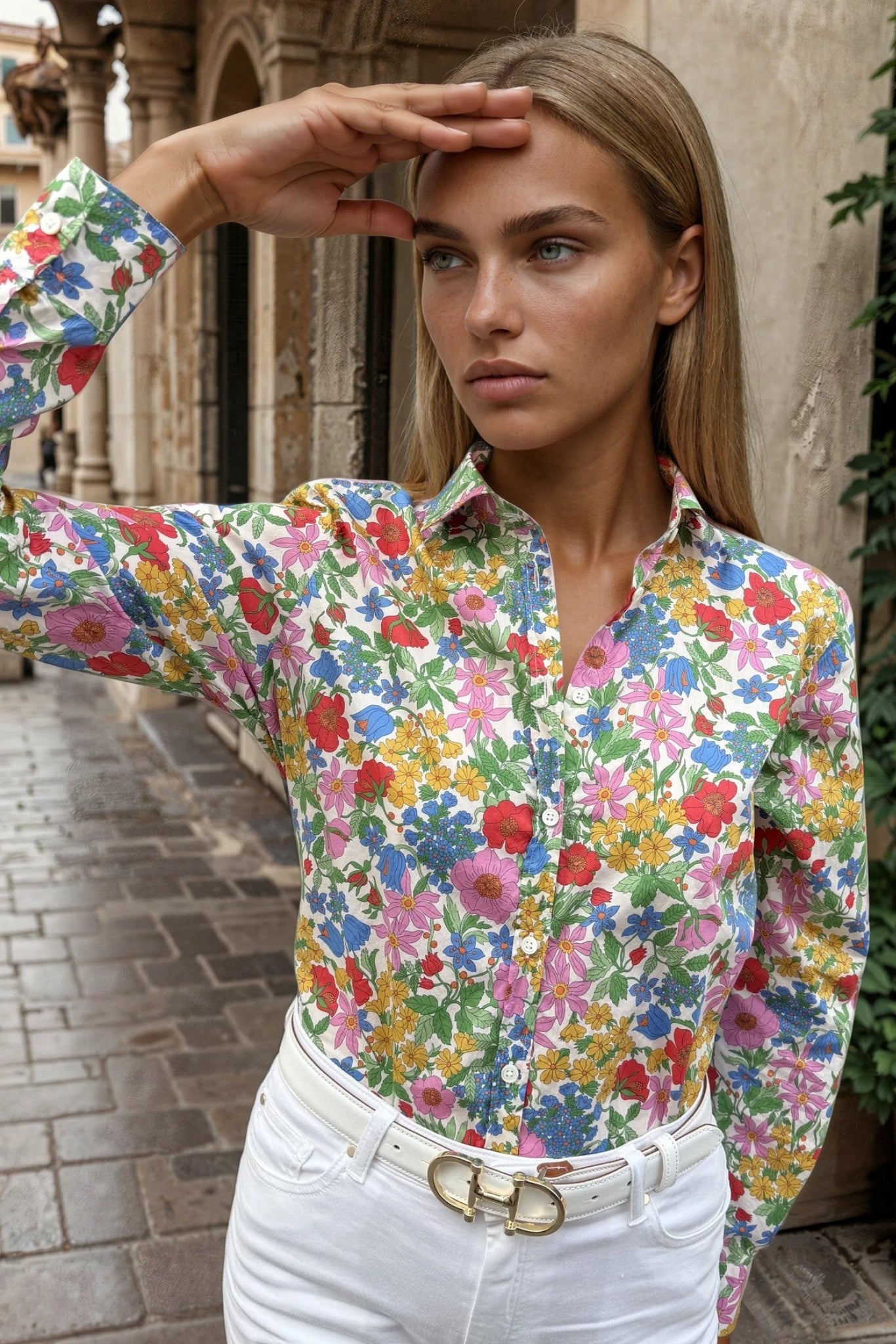 Chemisier Canelle en coton Liberty of London - Fleurs Multi-CHEMISIER FEMME-Curling-Paris