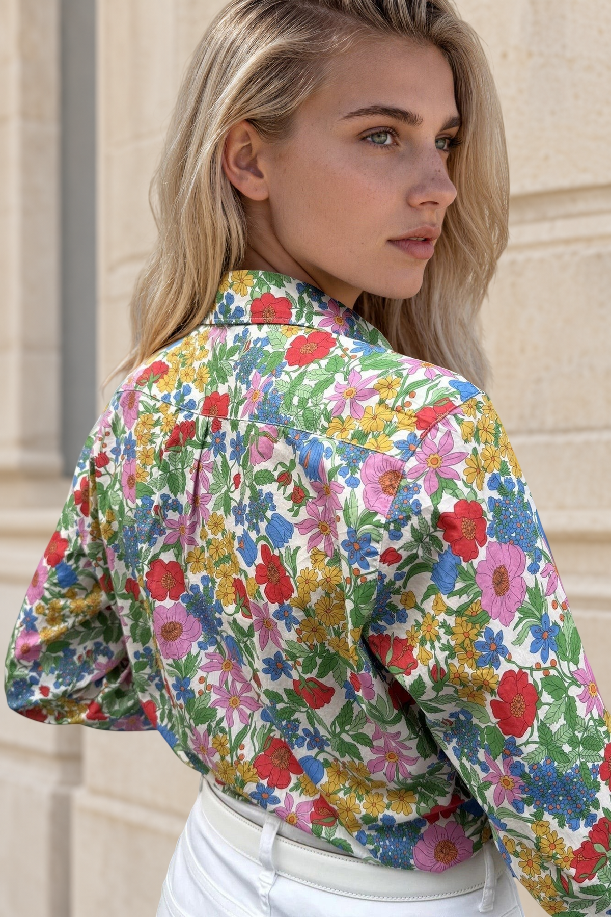 Chemisier Canelle en coton Liberty of London - Fleurs Multi-CHEMISIER FEMME-Curling-Paris