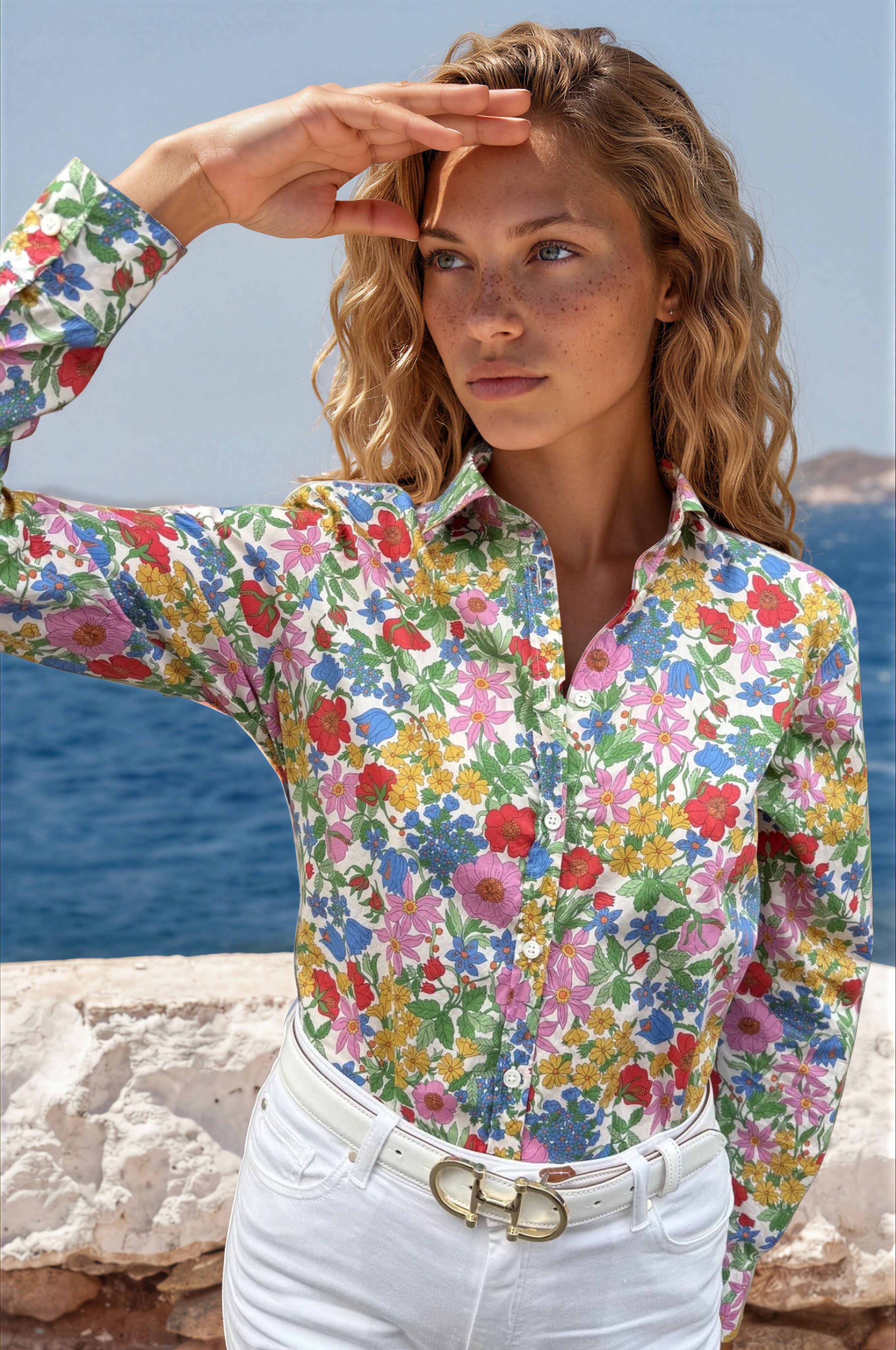 Chemisier Canelle en coton Liberty of London - Fleurs Multi-CHEMISIER FEMME-Curling-Paris