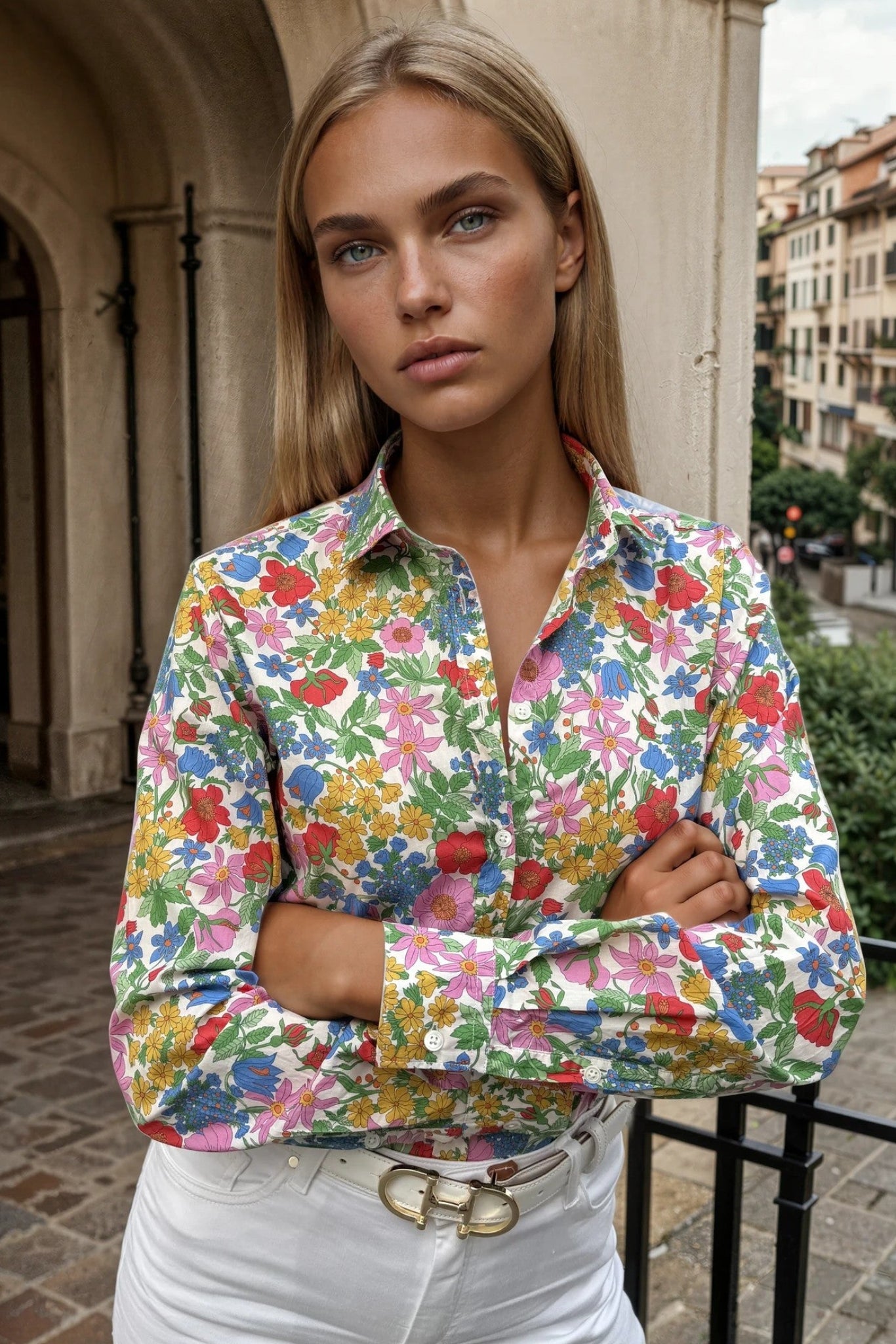 Chemisier Canelle en coton Liberty of London - Fleurs Multi-CHEMISIER FEMME-Curling-Paris