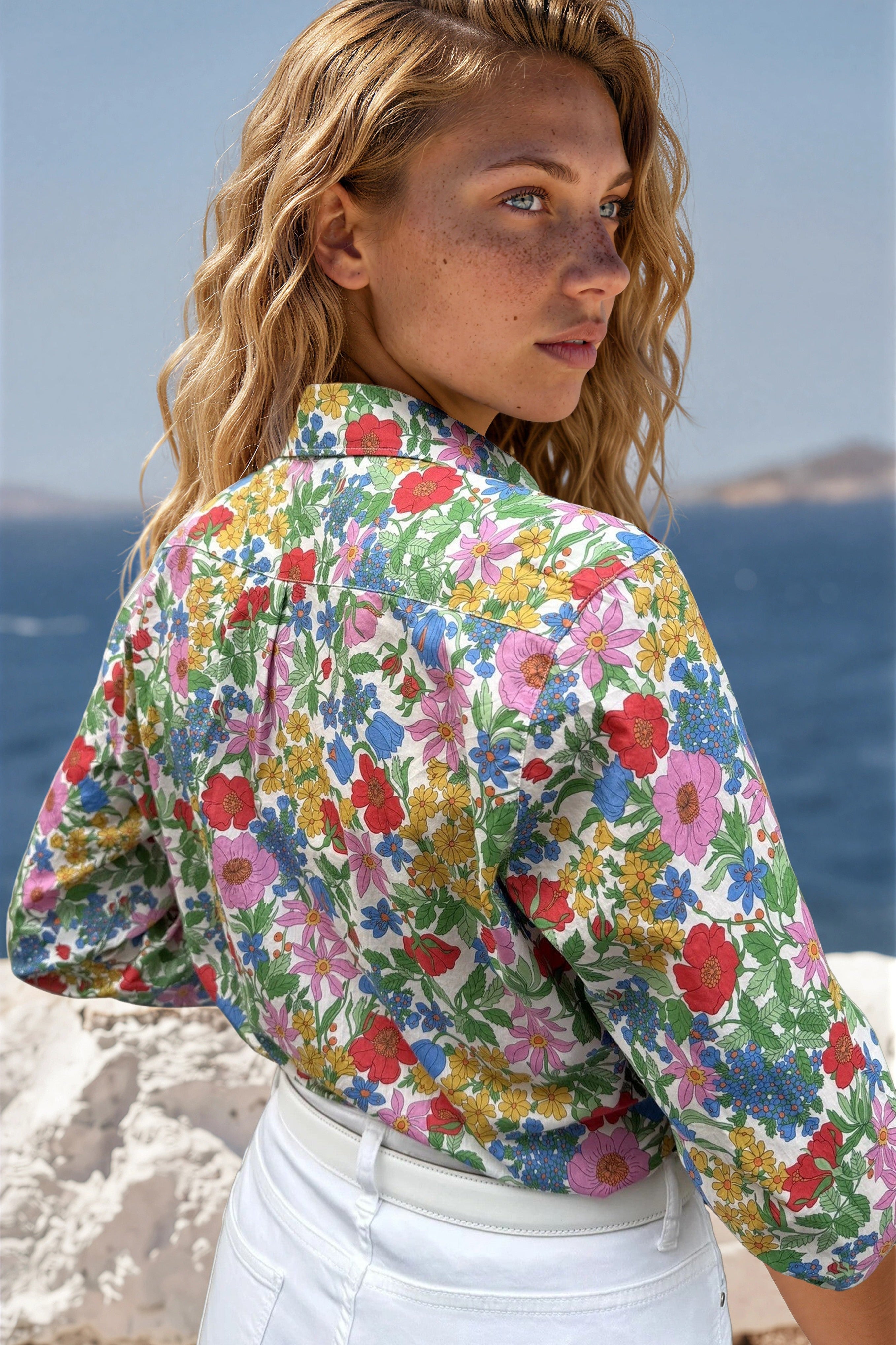 Chemisier Canelle en coton Liberty of London - Fleurs Multi-CHEMISIER FEMME-Curling-Paris