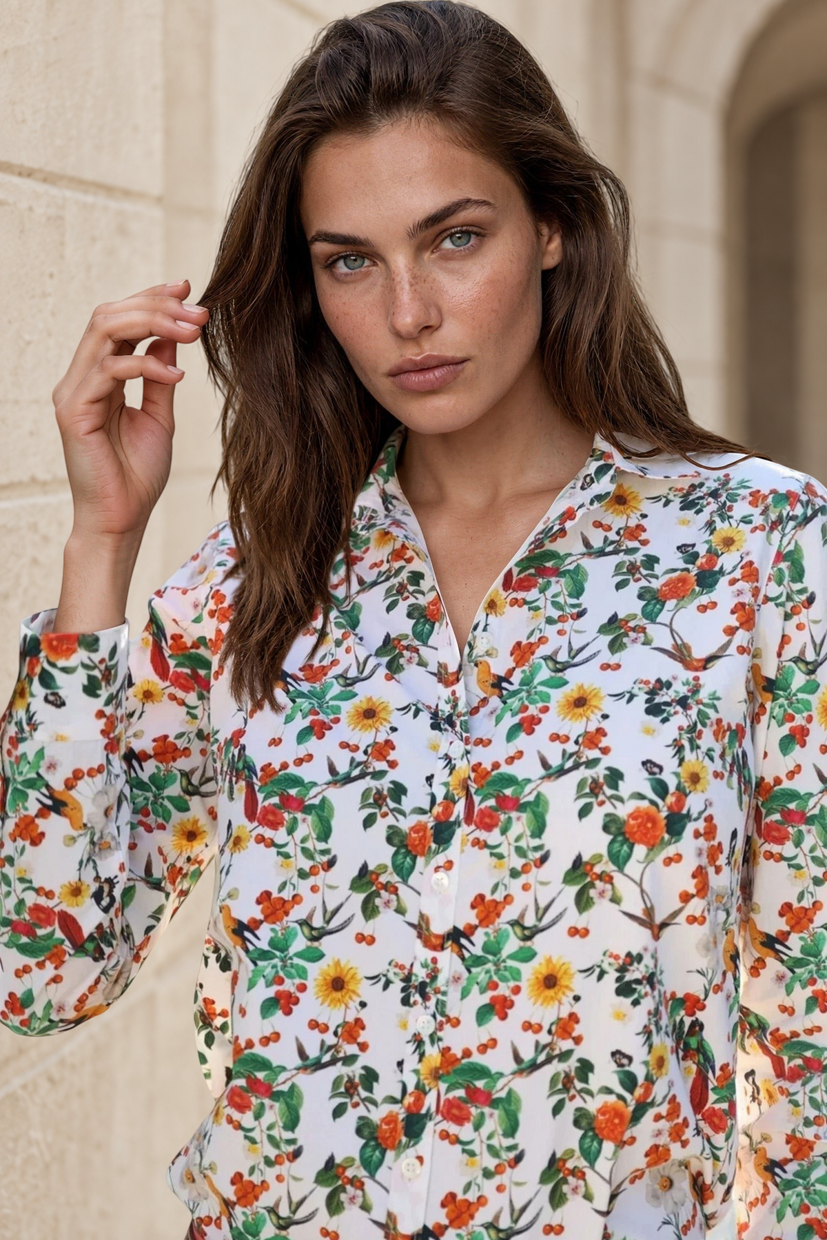 Chemisier Canelle en coton - Multi-CHEMISIER FEMME-Curling-Paris