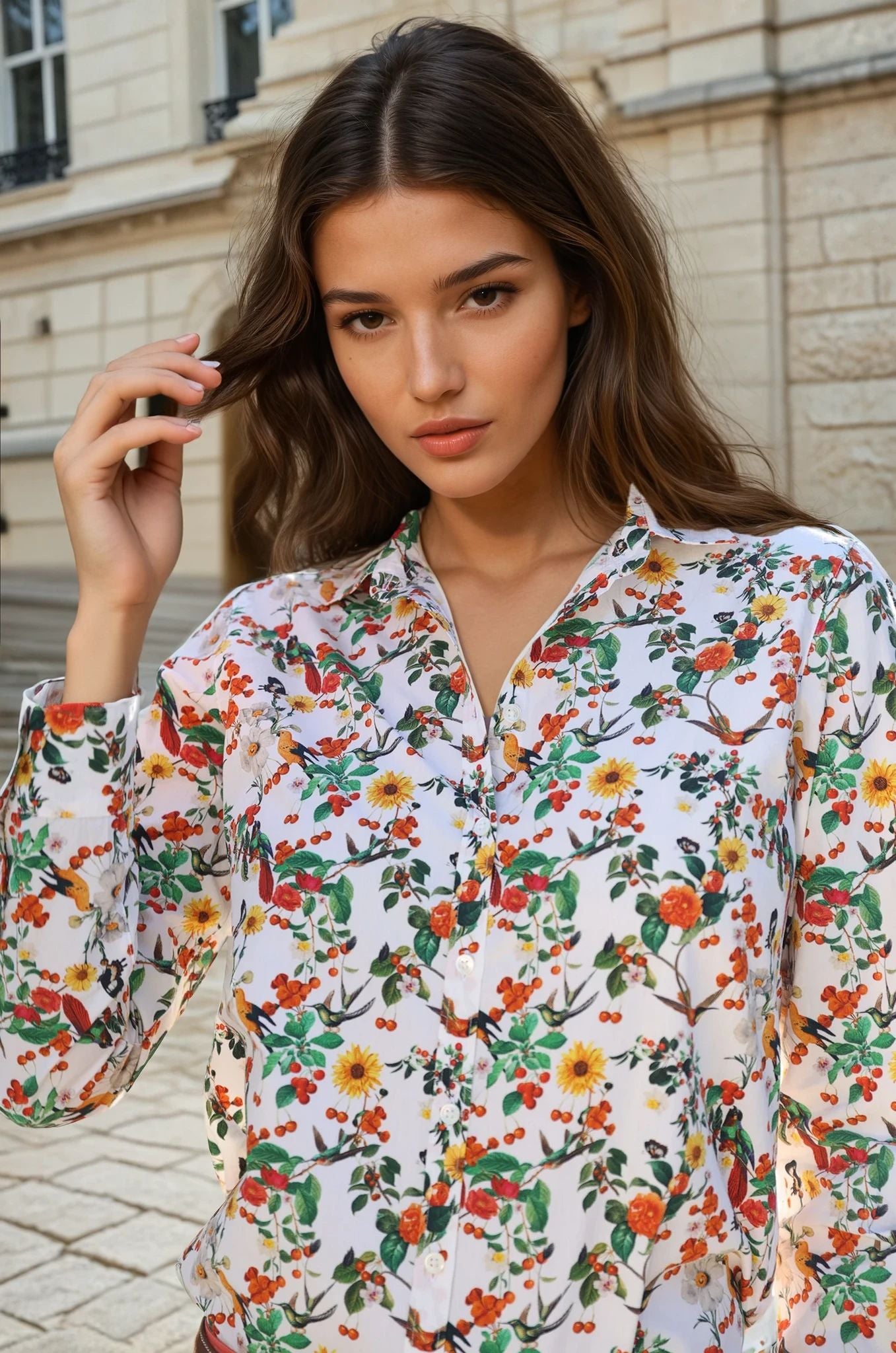 Chemisier Canelle en coton - Multi-CHEMISIER FEMME-Curling-Paris