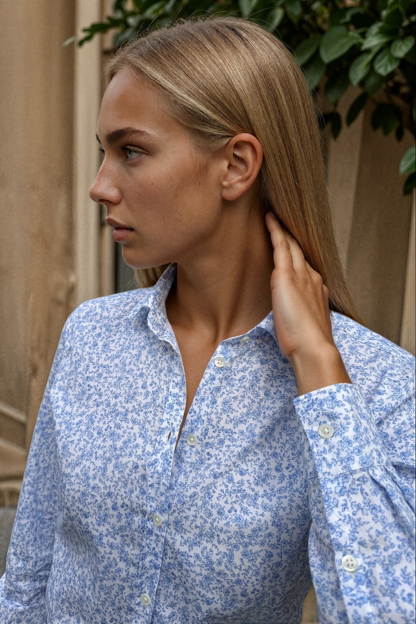 Chemisier Canelle en coton - Petite fleur bleue-CHEMISIER FEMME-Curling-Paris