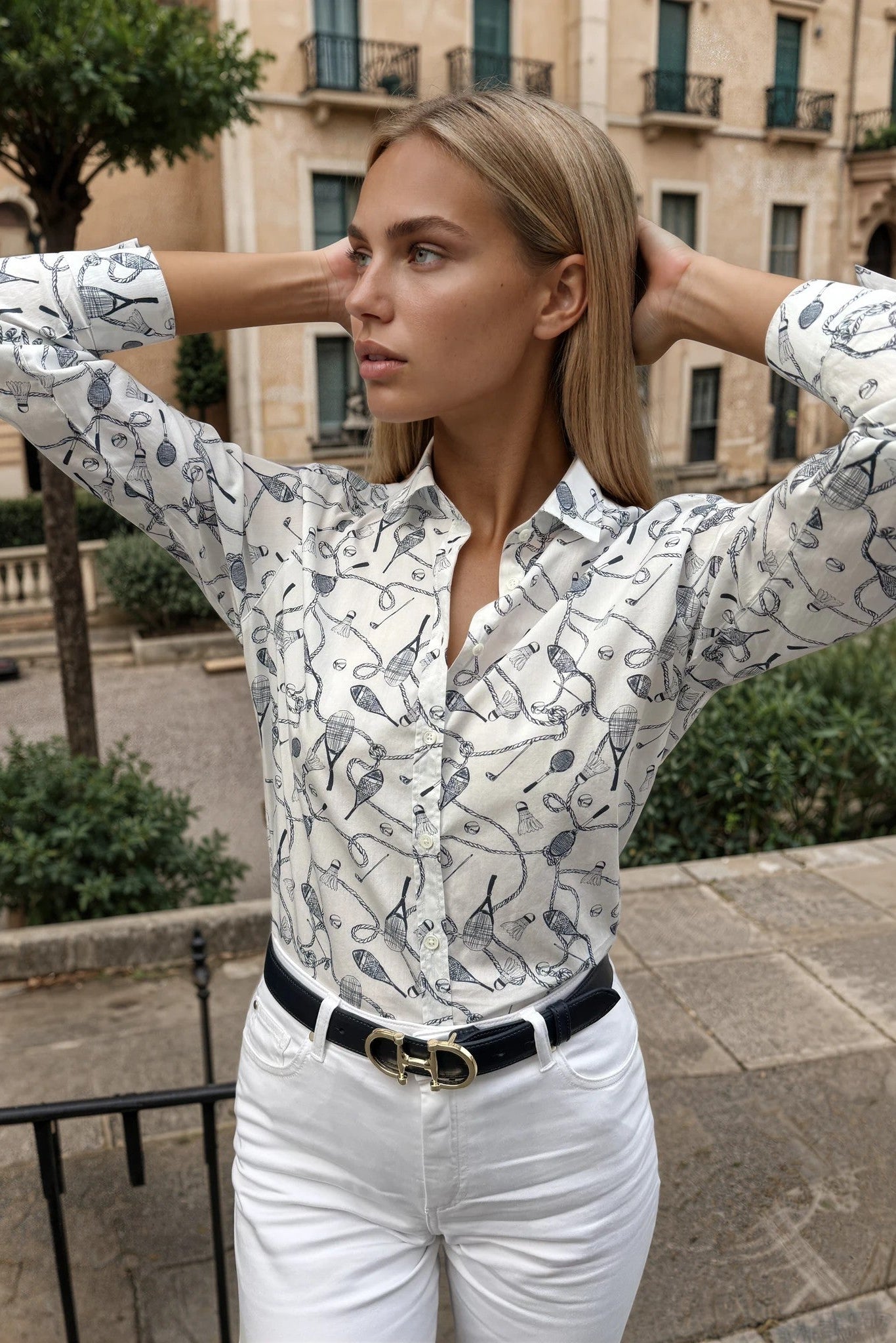 Chemisier Canelle en coton - Sport marine-CHEMISIER FEMME-Curling-Paris