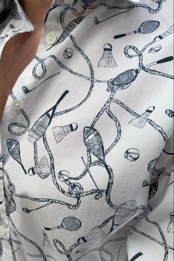 Chemisier Canelle en coton - Sport marine-CHEMISIER FEMME-Curling-Paris