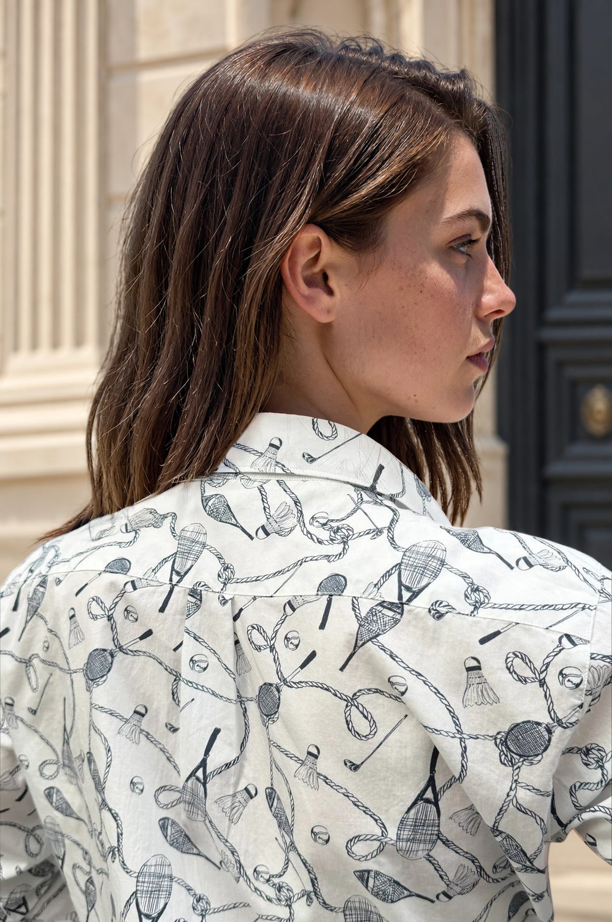 Chemisier Canelle en coton - Sport marine-CHEMISIER FEMME-Curling-Paris