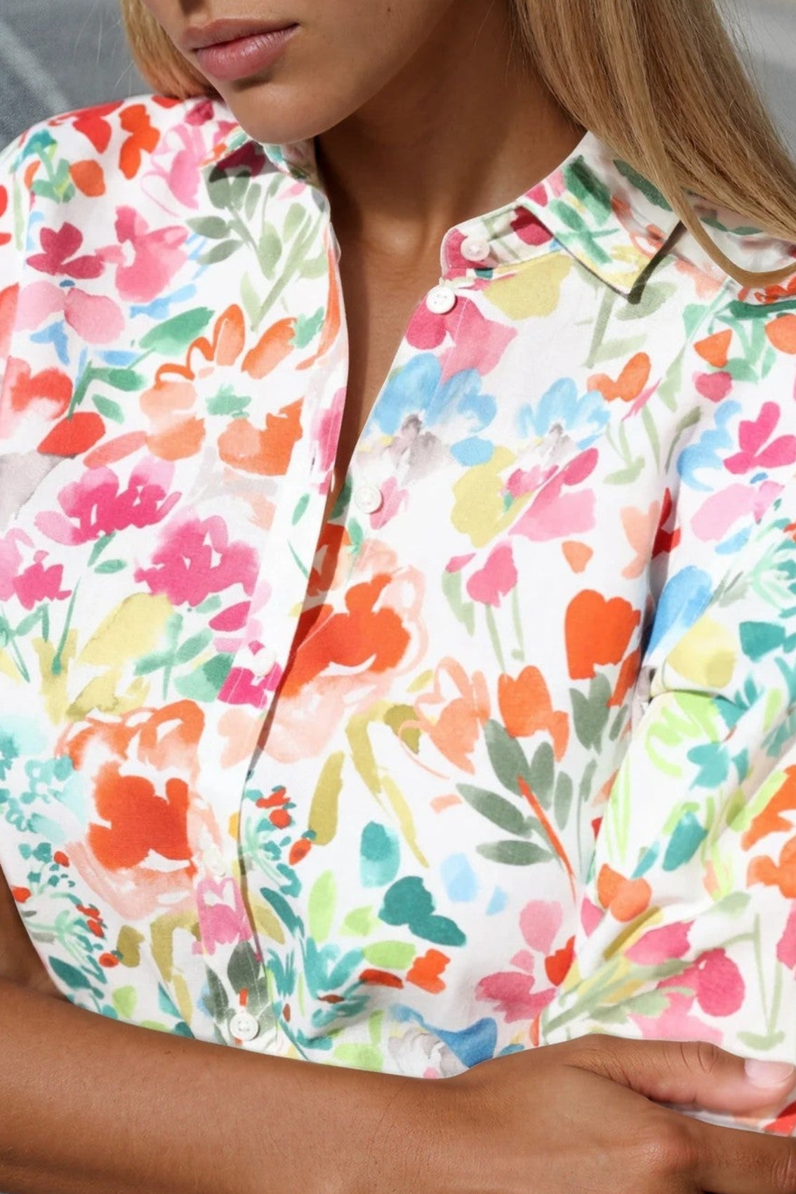 Chemisier Canelle en lin et coton - Fleurs d'été-CHEMISIER FEMME-Curling-Paris