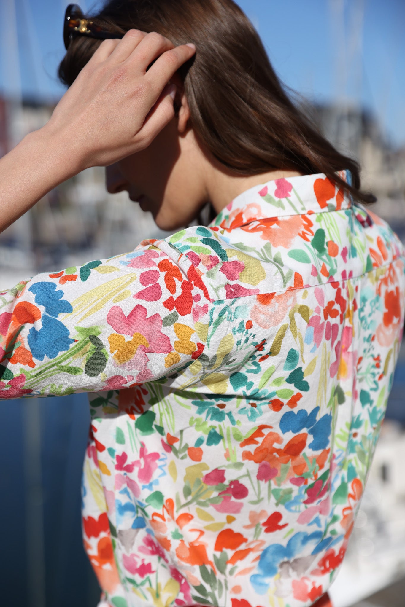Chemisier Canelle en lin et coton - Fleurs d'été-CHEMISIER FEMME-Curling-Paris