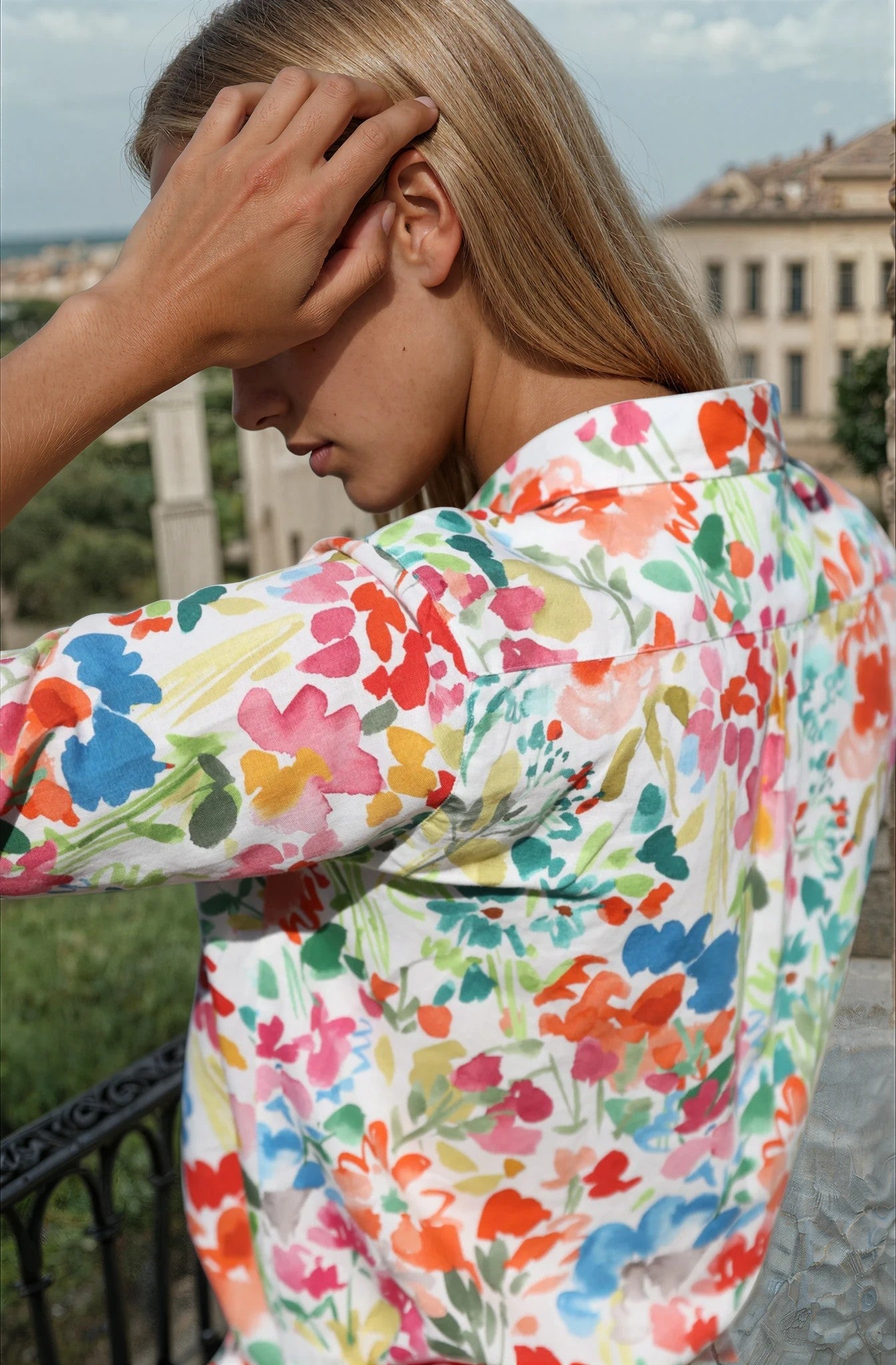 Chemisier Canelle en lin et coton - Fleurs d'été-CHEMISIER FEMME-Curling-Paris