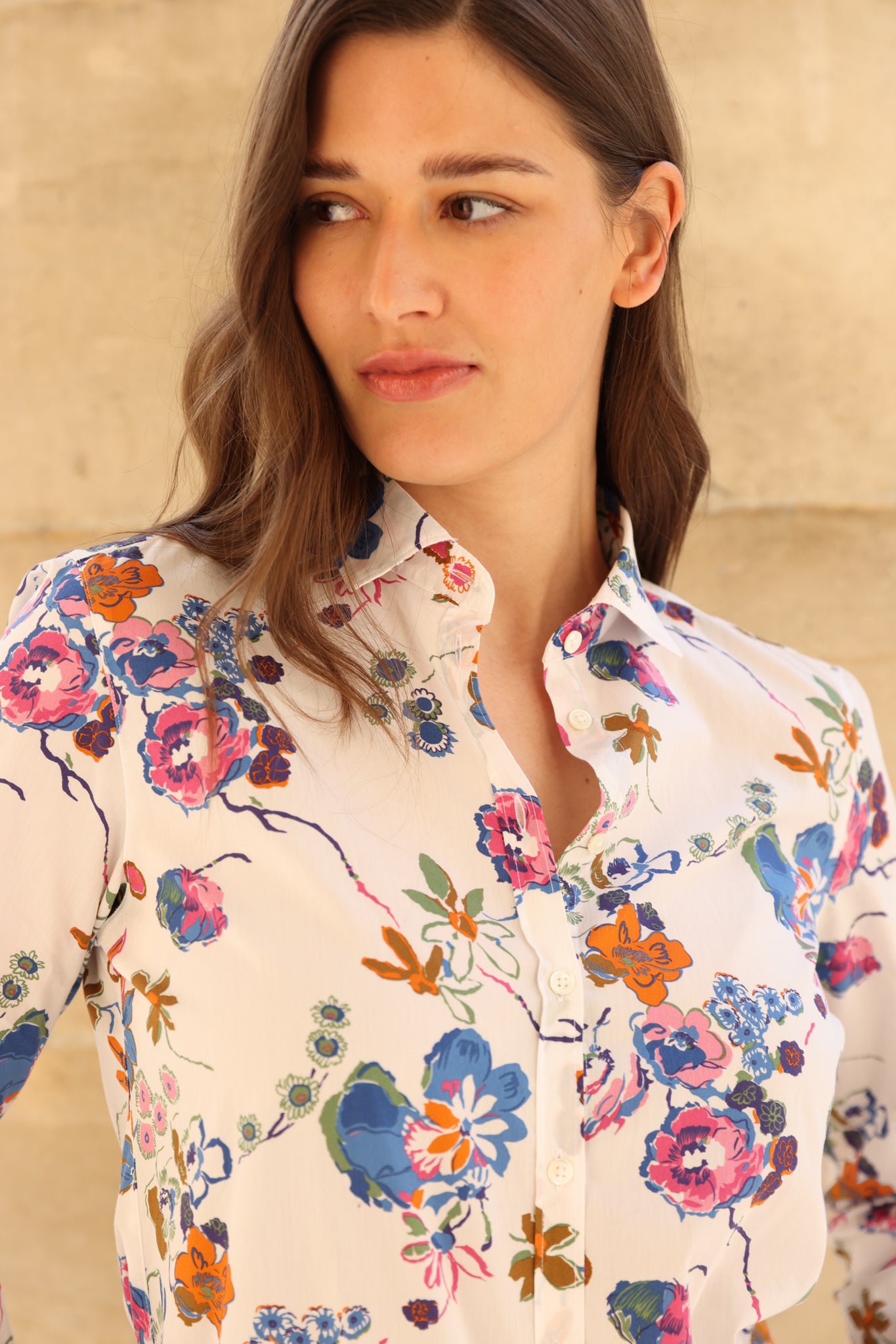 Chemisier Canelle en popeline de coton - Fleurs-CHEMISIER FEMME-Curling-Paris