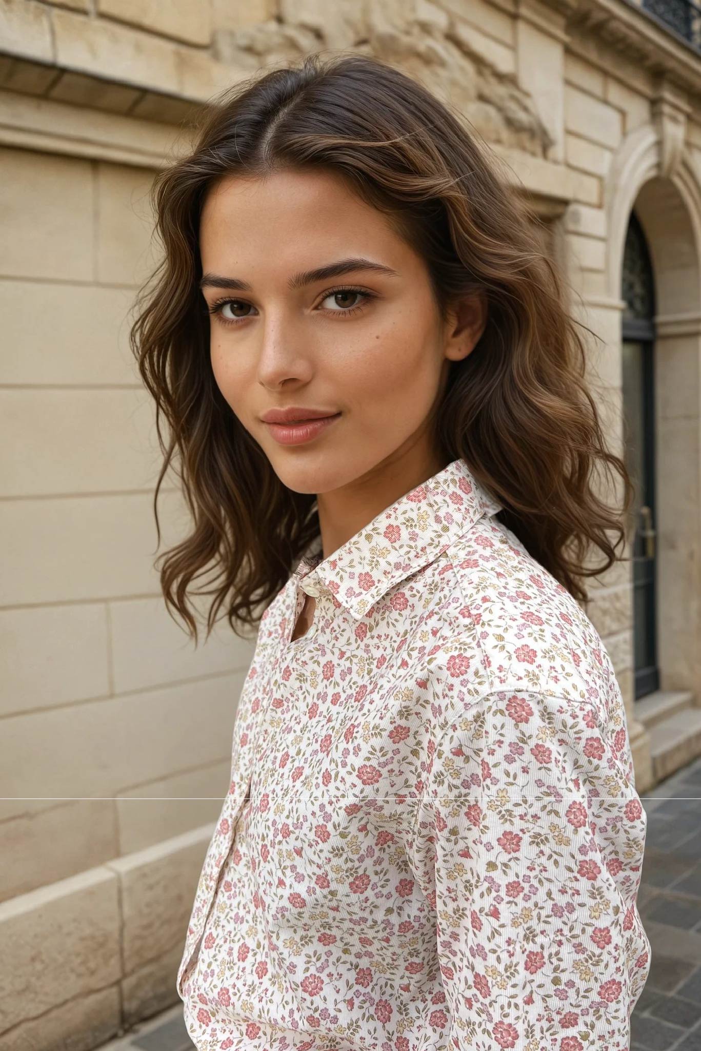 Chemisier Canelle en velours milleraies - Fleurette Ecru-CHEMISIER FEMME-Curling-Paris