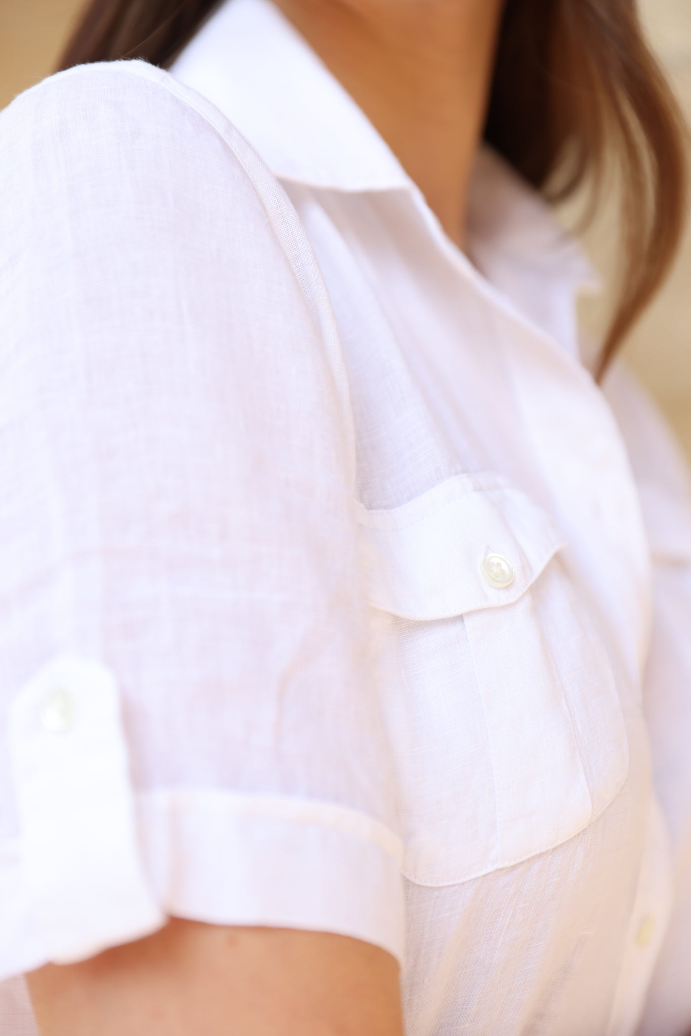 Chemisier Charlotte 100% lin - Blanc-CHEMISIER FEMME-Curling-Paris