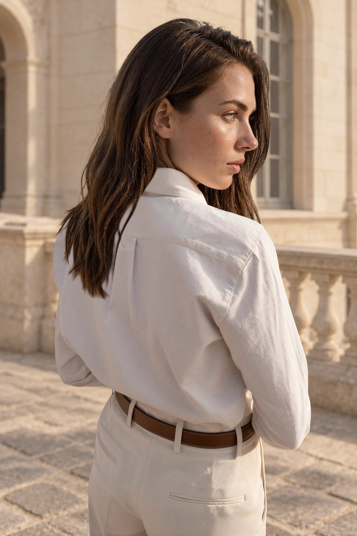 Chemisier Clémence en flanelle de coton - Ecru-CHEMISIER FEMME-Curling-Paris