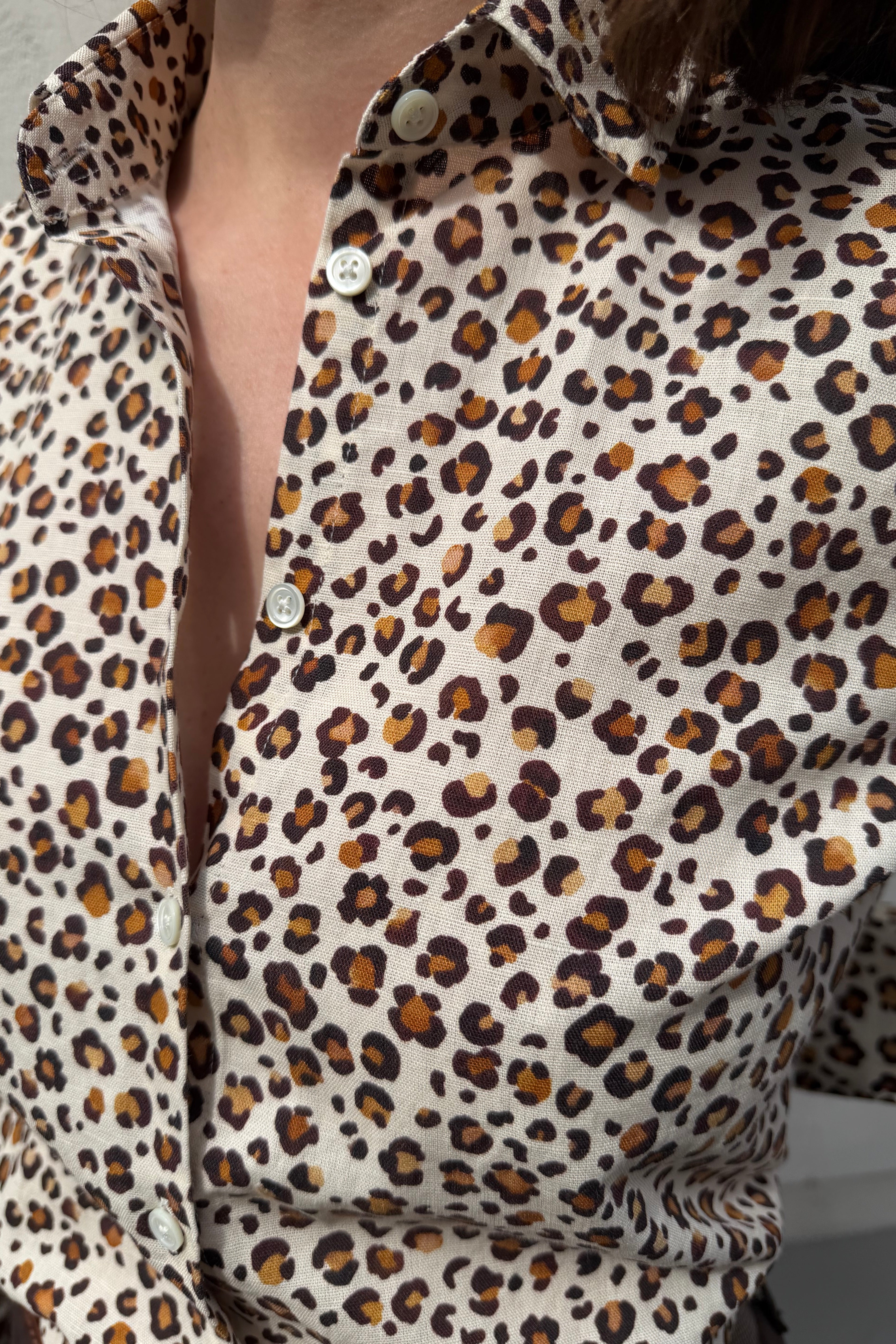 Chemisier Clémence en lin et coton - Leopard-CHEMISIER FEMME-Curling-Paris
