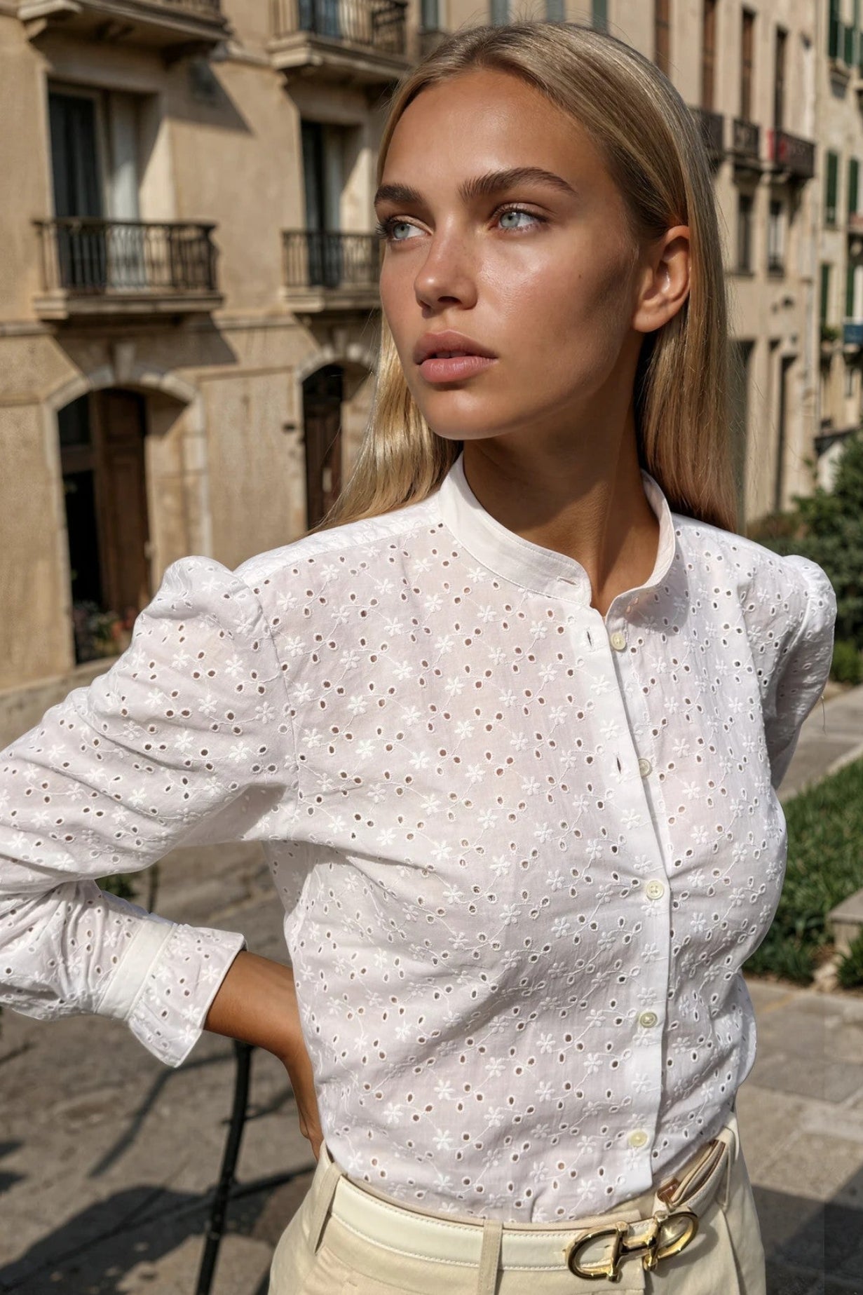 Chemisier Deva en coton - Dentelle blanche-CHEMISIER FEMME-Curling-Paris