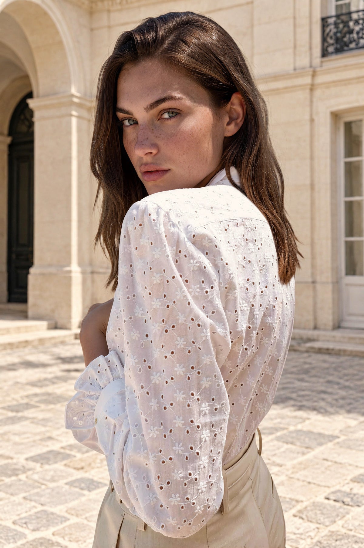 Chemisier Deva en coton - Dentelle blanche-CHEMISIER FEMME-Curling-Paris