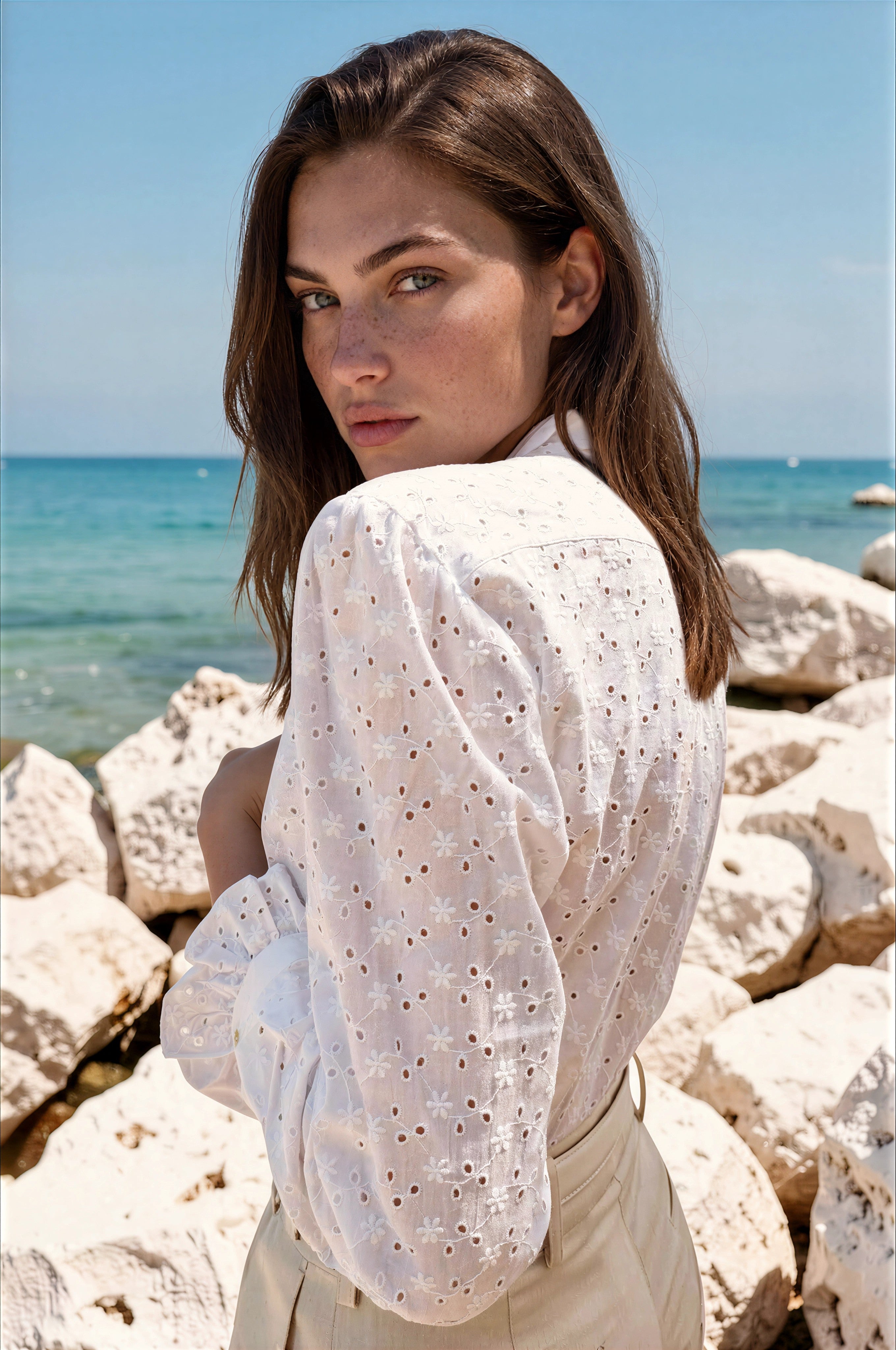Chemisier Deva en coton - Dentelle blanche-CHEMISIER FEMME-Curling-Paris