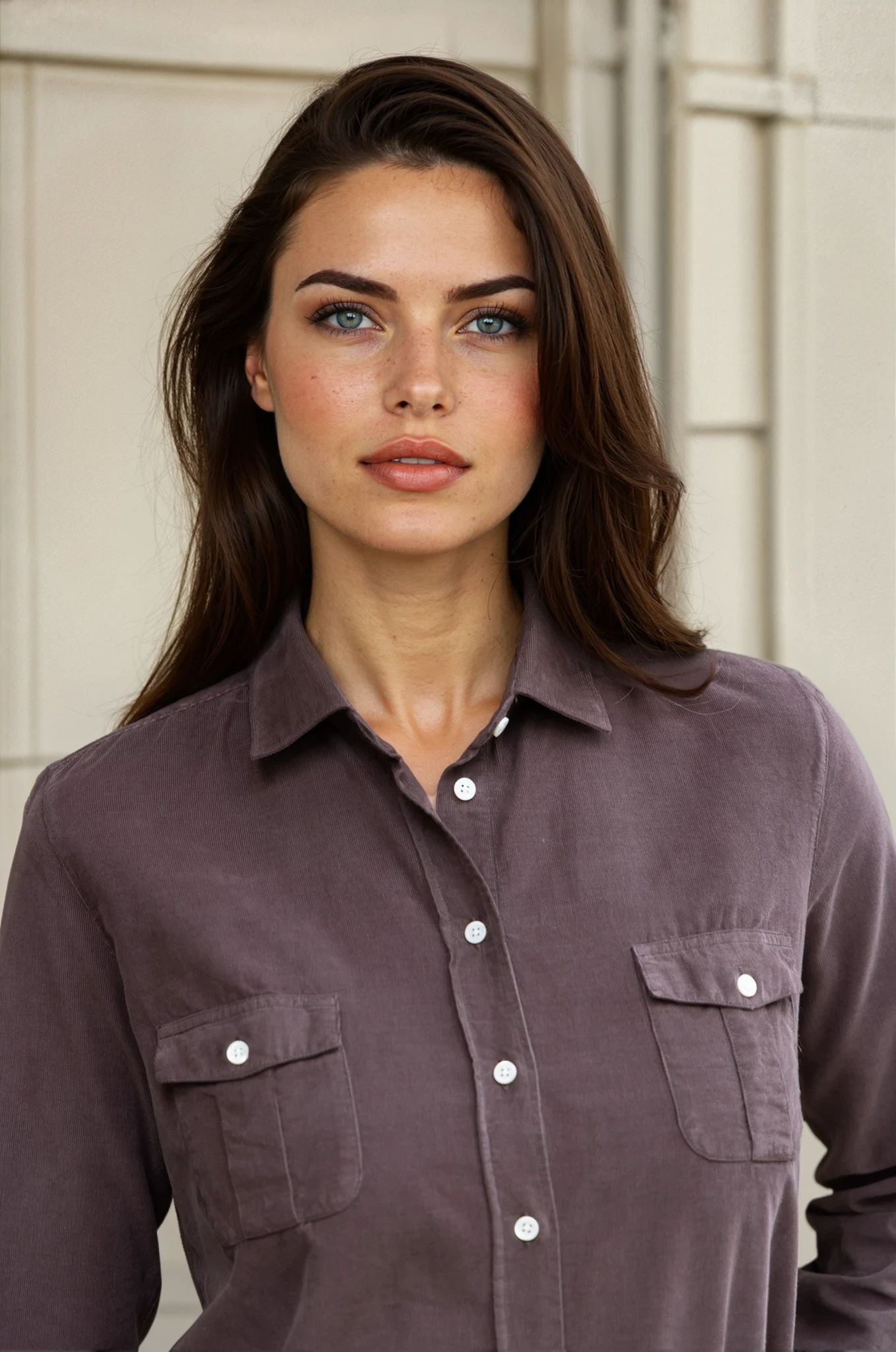 Chemisier Flore en velours milleraies - Marron-CHEMISIER FEMME-Curling-Paris