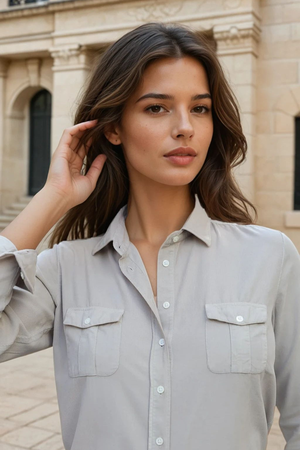 Chemisier Flore en velours milleraies - Pierre-CHEMISIER FEMME-Curling-Paris