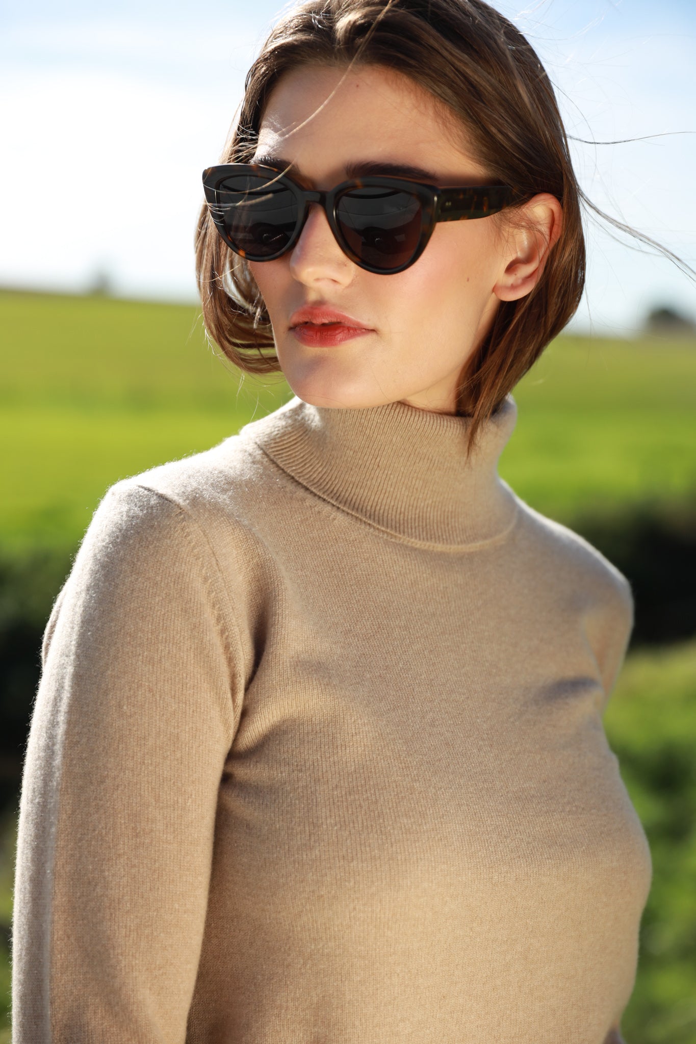 Col roulé Anita 100% cachemire - Beige-PULL FEMME-Curling-Paris