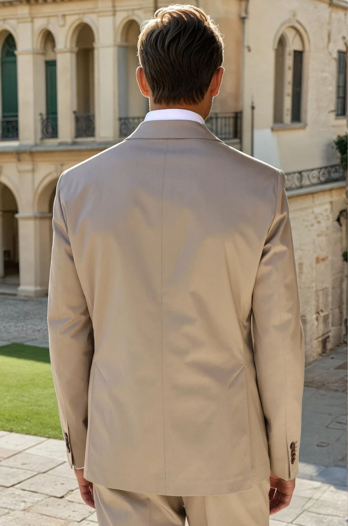 Costume Giorgio 100% coton - Taupe-COSTUME HOMME-Curling-Paris