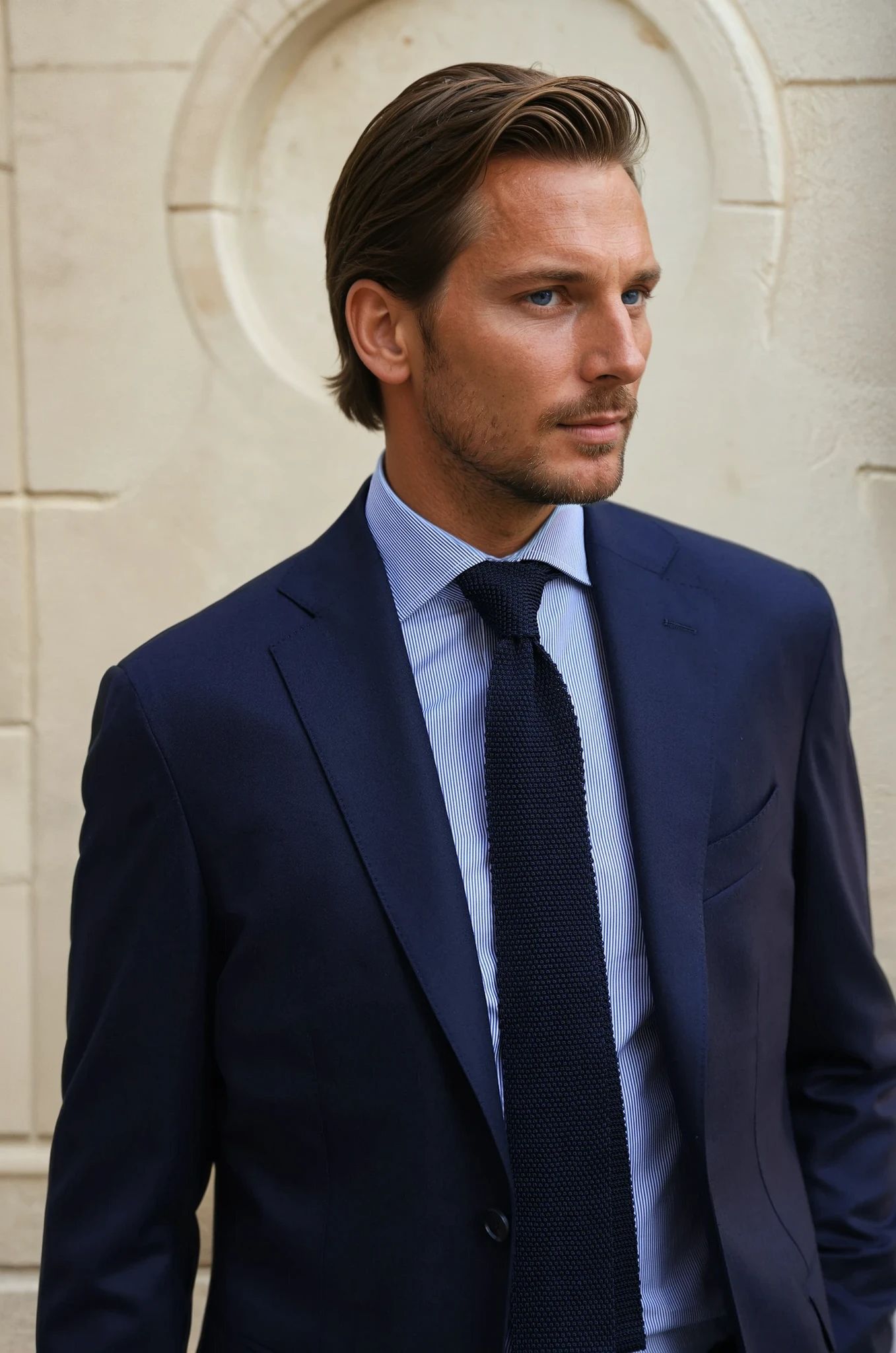 Costume Giorgio 100% laine vierge - Marine-COSTUME HOMME-Curling-Paris