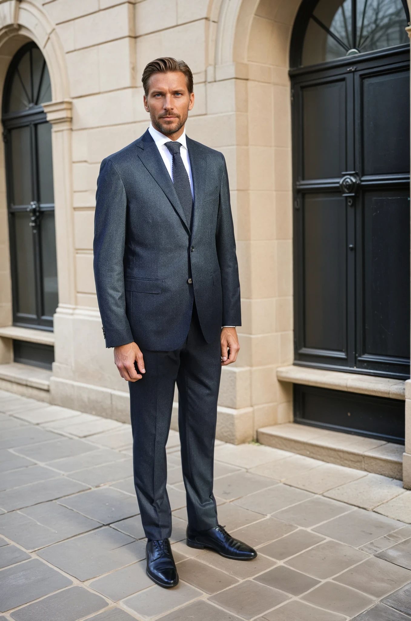 Costume Giorgio en flanelle Super 120'S - Gris Anthracite-COSTUME HOMME-Curling-Paris