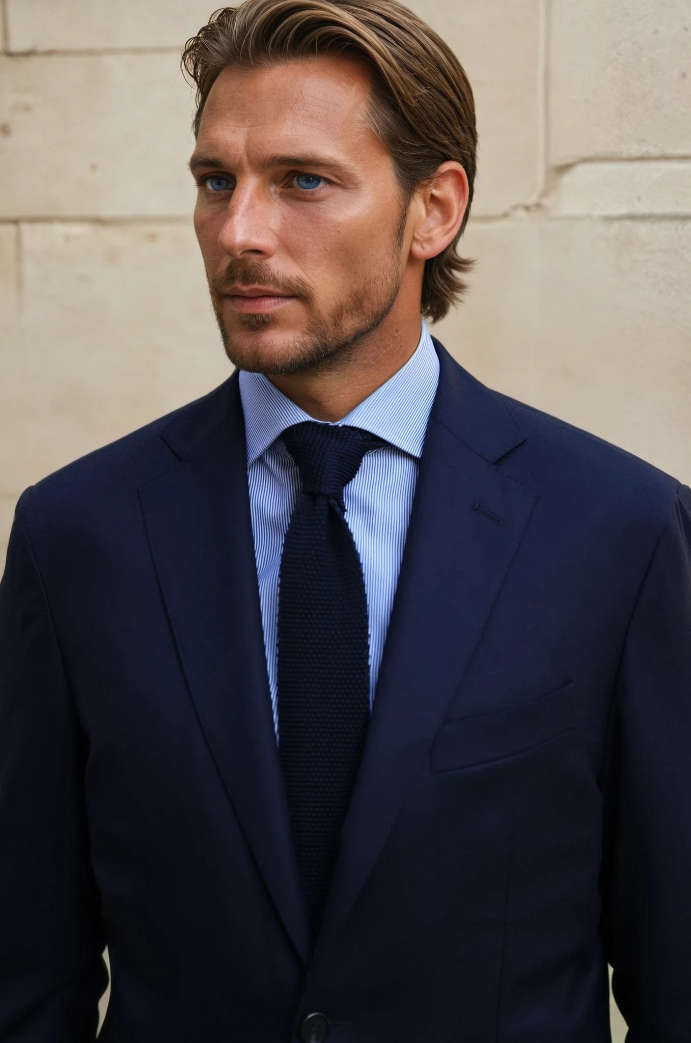 Costume Giorgio en flanelle Super 120'S - Marine-COSTUME HOMME-Curling-Paris