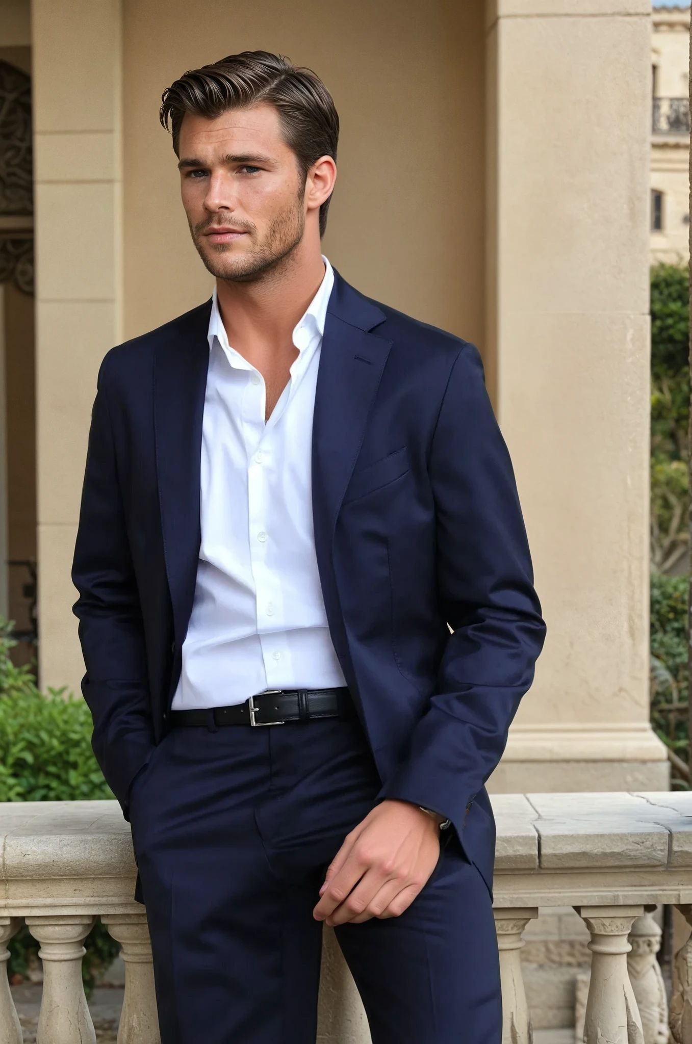 Costume Giorgio en laine Super 110'S - Marine-COSTUME HOMME-Curling-Paris