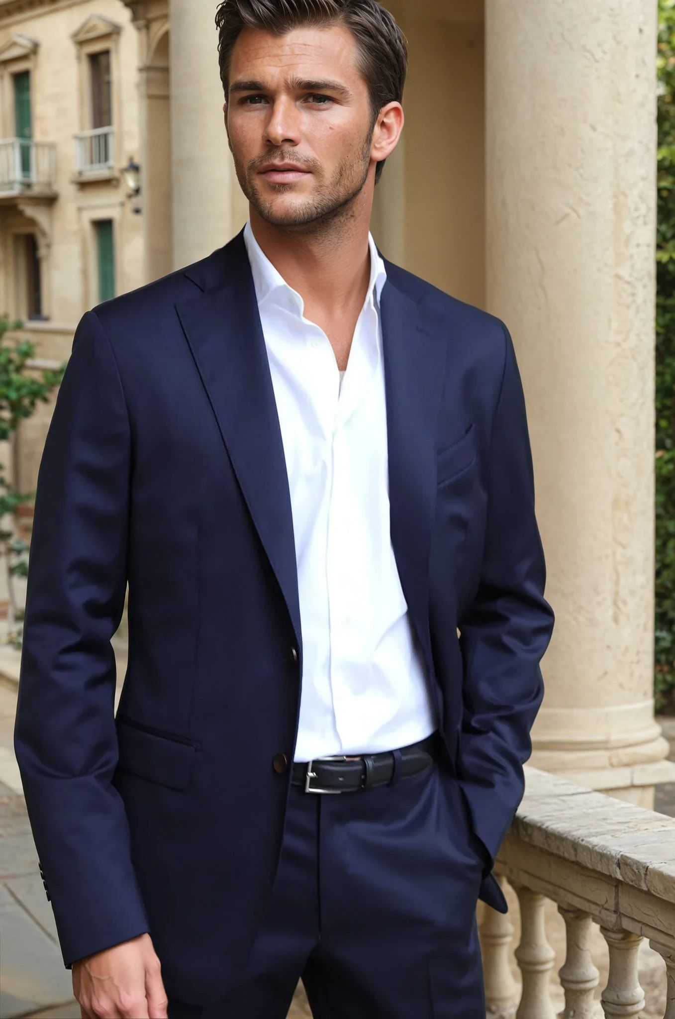 Costume Giorgio en laine Super 110'S - Marine-COSTUME HOMME-Curling-Paris
