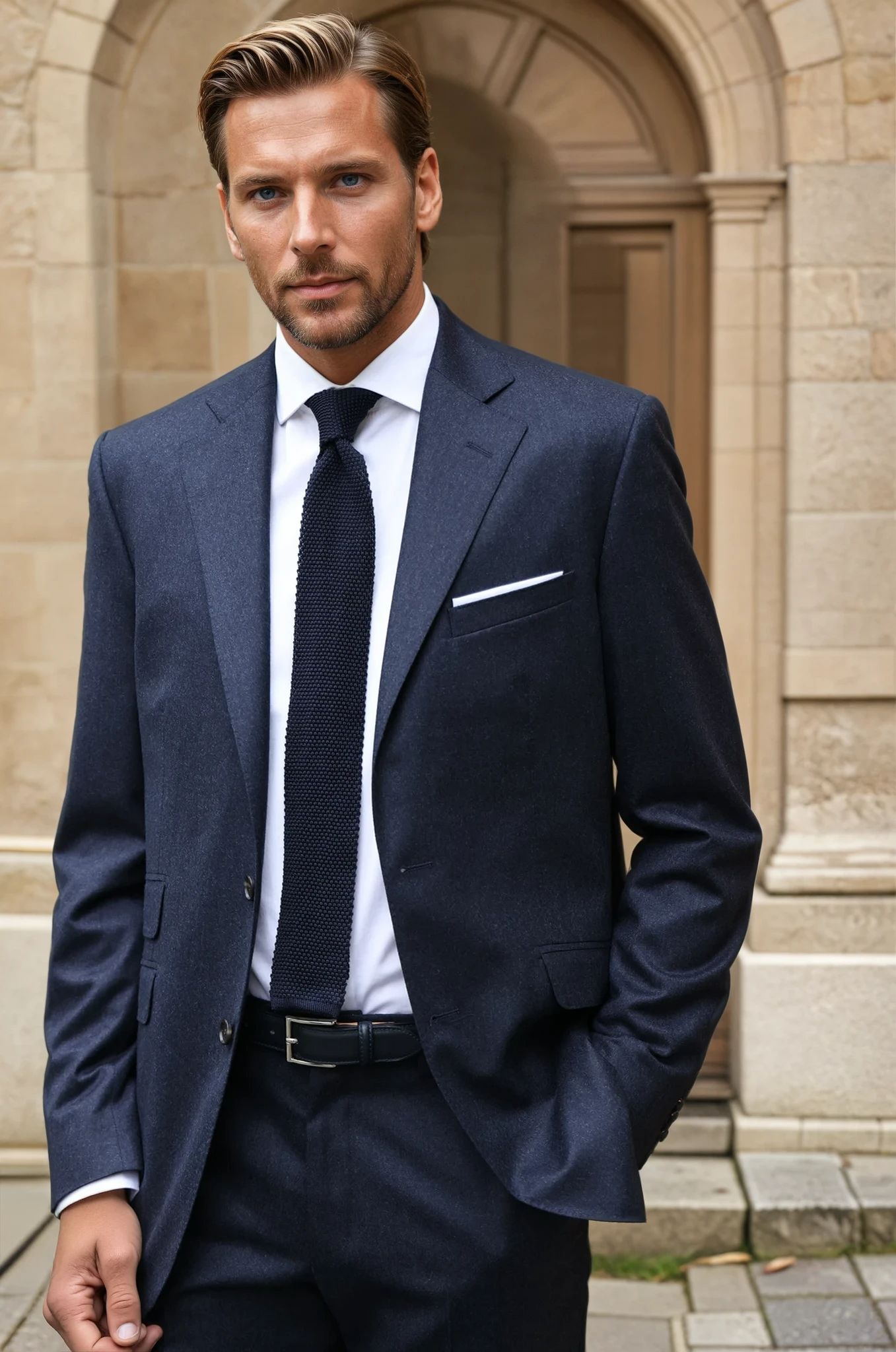 Costume Goal en flanelle 100% laine vierge - Jeans-COSTUME HOMME-Curling-Paris