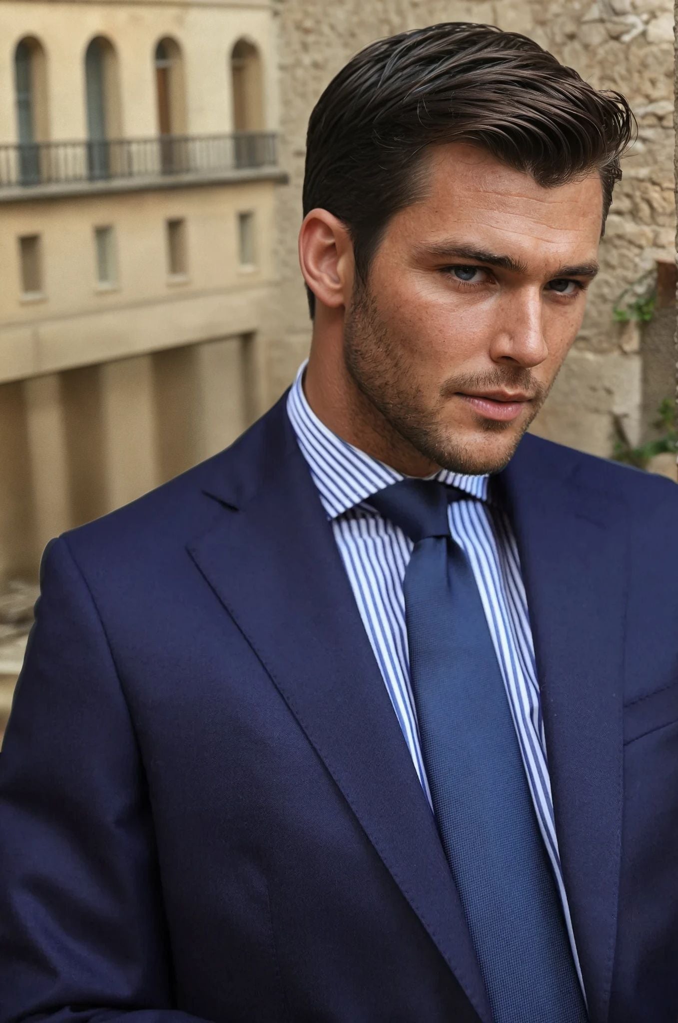 Costume Goal en flanelle Super 120'S - Marine-COSTUME HOMME-Curling-Paris