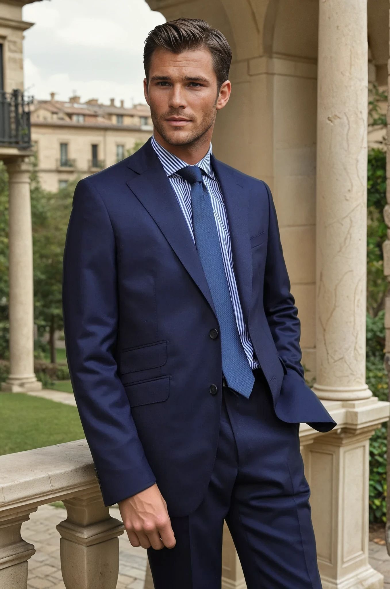 Costume Goal en flanelle Super 120'S - Marine-COSTUME HOMME-Curling-Paris