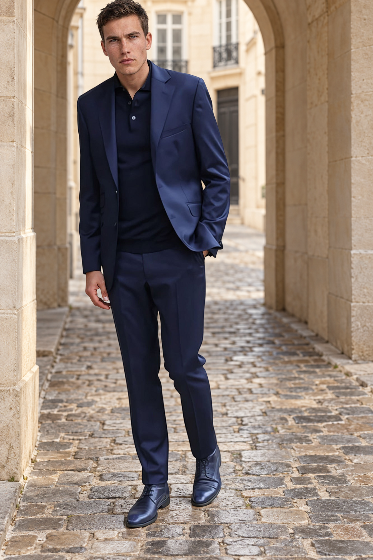 Costume Goal en laine Super 110'S - Marine-COSTUME HOMME-Curling-Paris