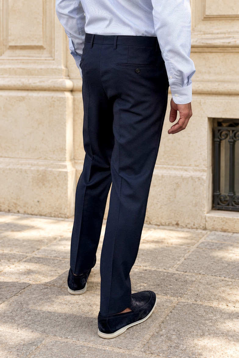 Costume Goal en laine Super 110'S - Prince de Galles marine-COSTUME HOMME-Curling-Paris
