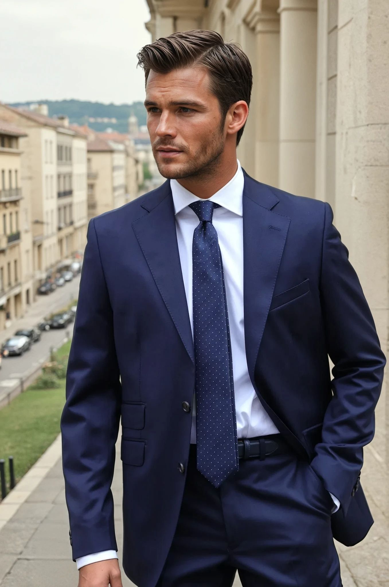 Costume Goal en laine Super 110's - Marine-COSTUME HOMME-Curling-Paris
