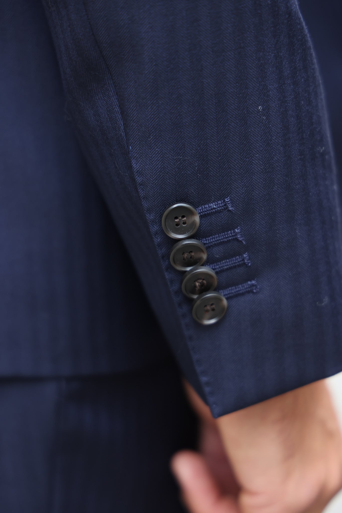 Costume Goal en laine vierge Super 110 - Chevron Marine-COSTUME HOMME-Curling-Paris