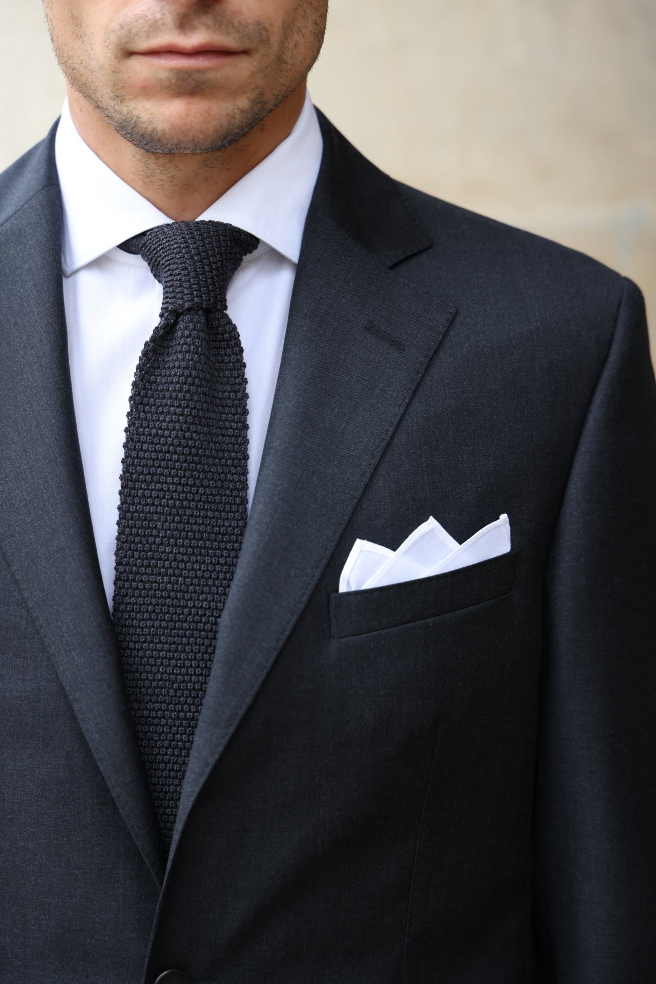 Costume Goal en laine vierge Super 110'S - Anthracite-COSTUME HOMME-Curling-Paris