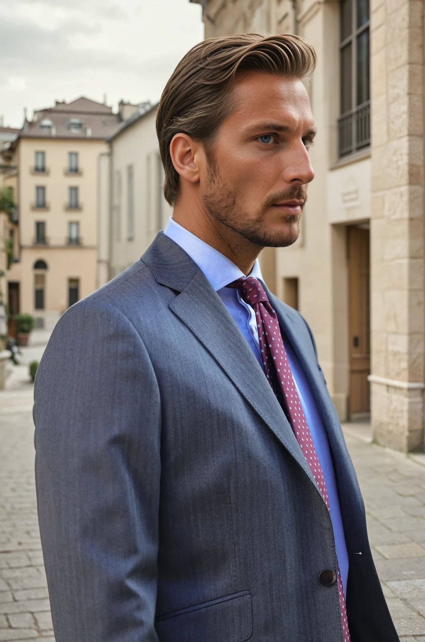 Costume Goal en laine vierge Super 110'S - Gris-COSTUME HOMME-Curling-Paris