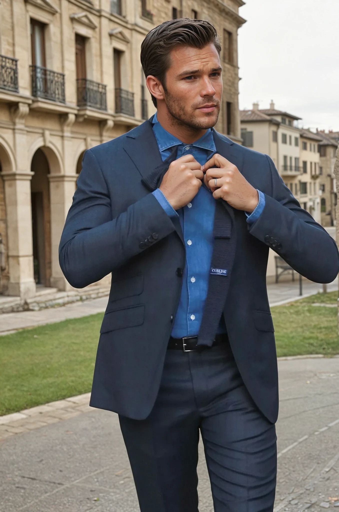 Costume Goal en laine vierge dessin oeil de perdrix - Anthracite-COSTUME HOMME-Curling-Paris