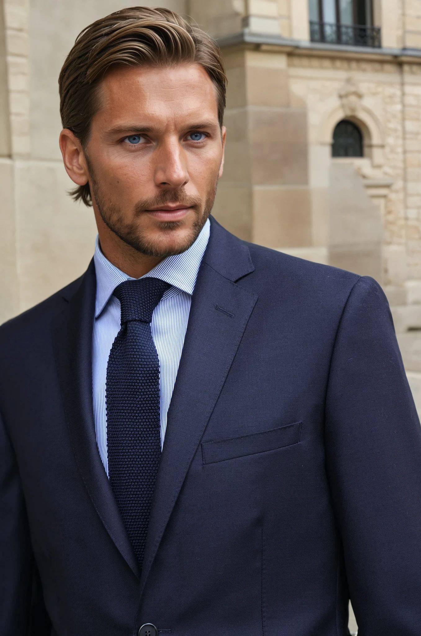 Costume Steven 100% laine vierge - Natté marine-COSTUME HOMME-Curling-Paris