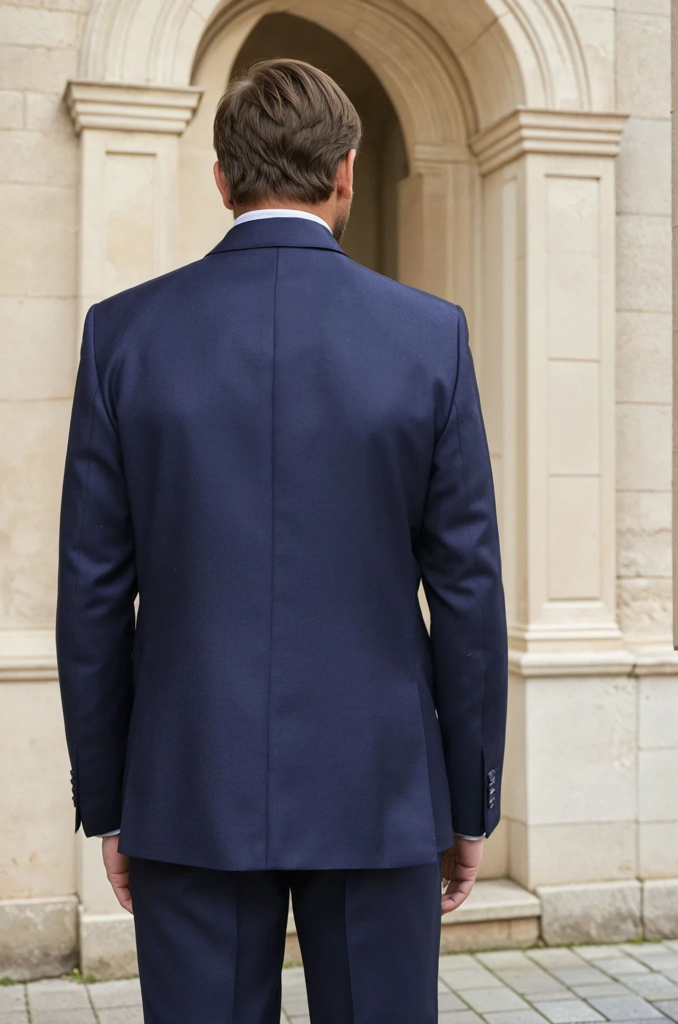 Costume Steven 100% laine vierge - Natté marine-COSTUME HOMME-Curling-Paris