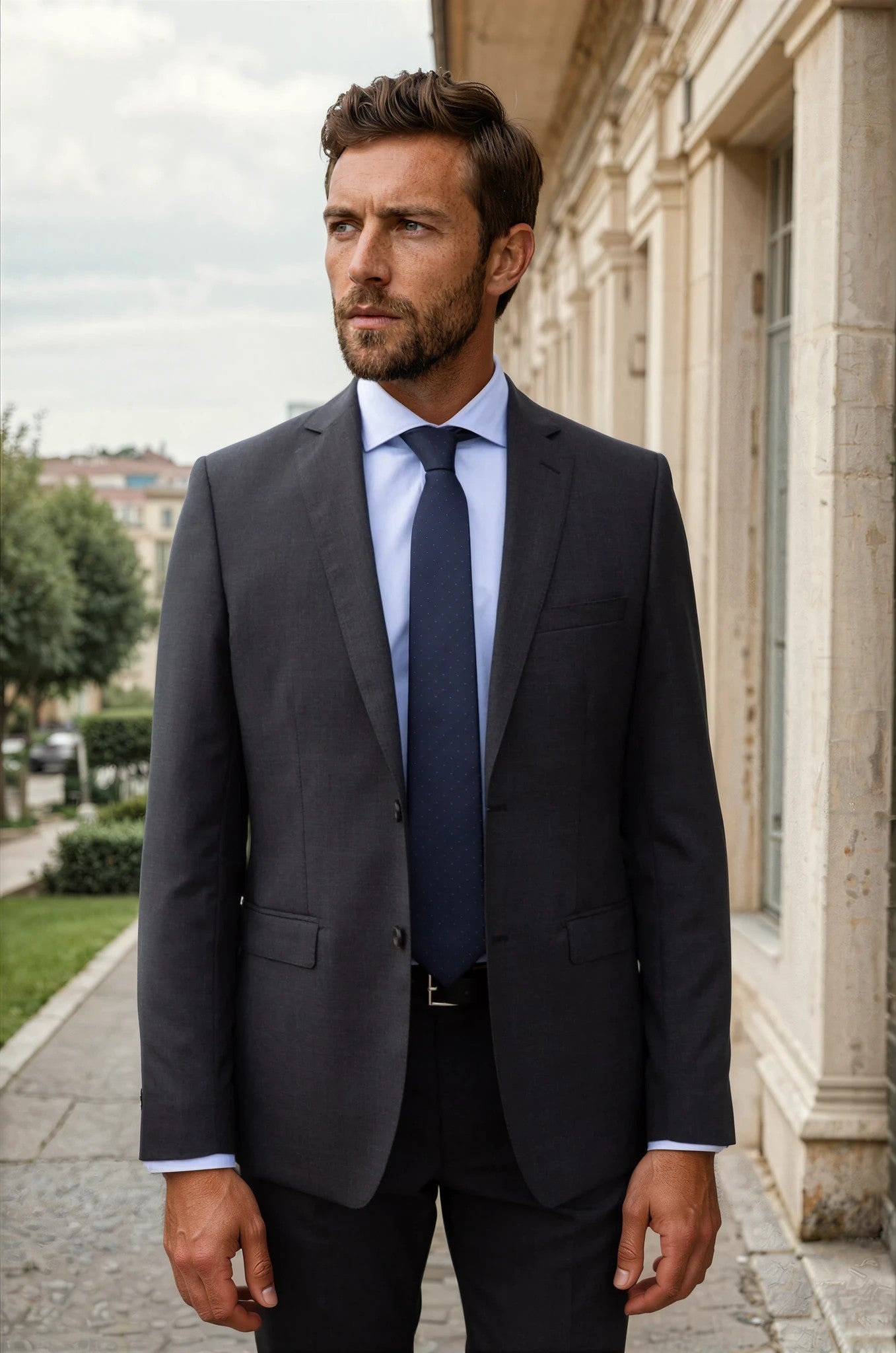 Costume Steven en laine 120s - Anthracite-COSTUME HOMME-Curling-Paris