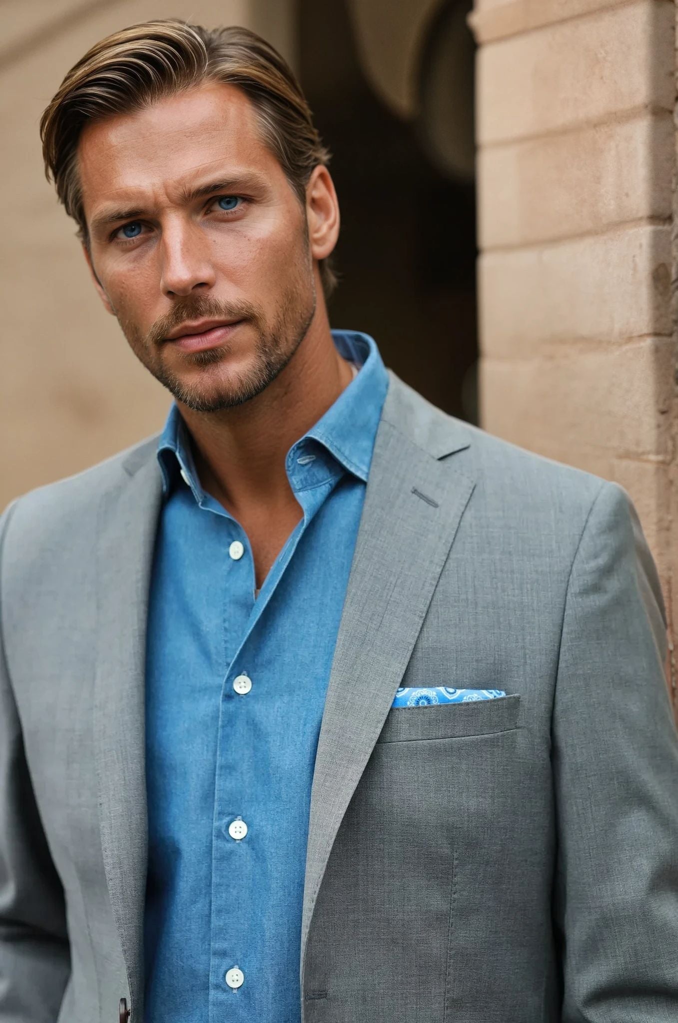 Costume Steven en laine Super 100'S Tropical - Gris clair-COSTUME HOMME-Curling-Paris