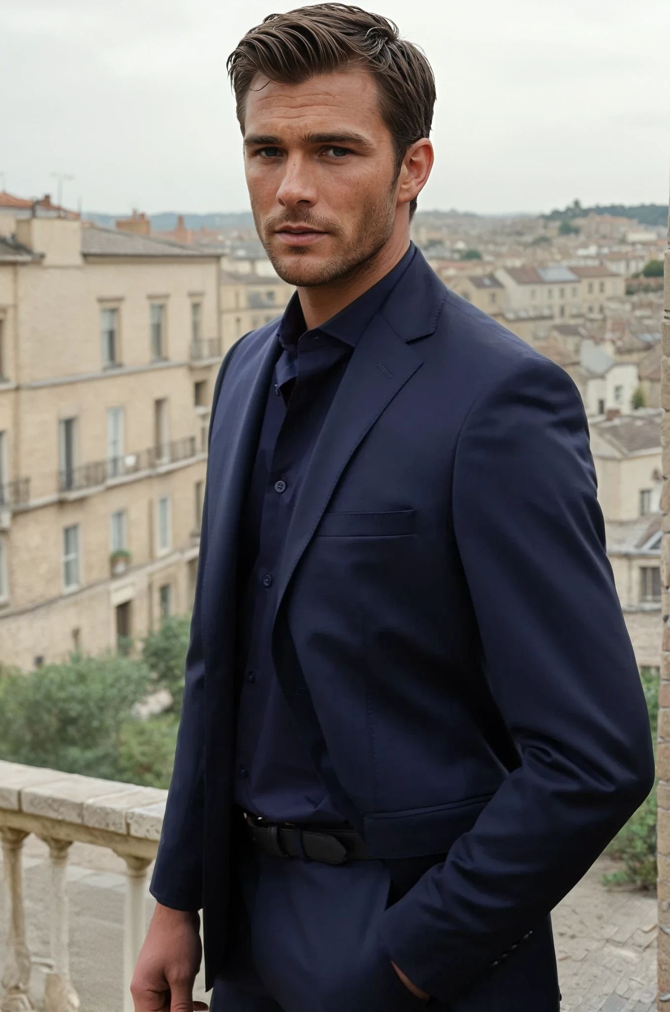 Costume Steven en laine Super 110's - Marine-COSTUME HOMME-Curling-Paris