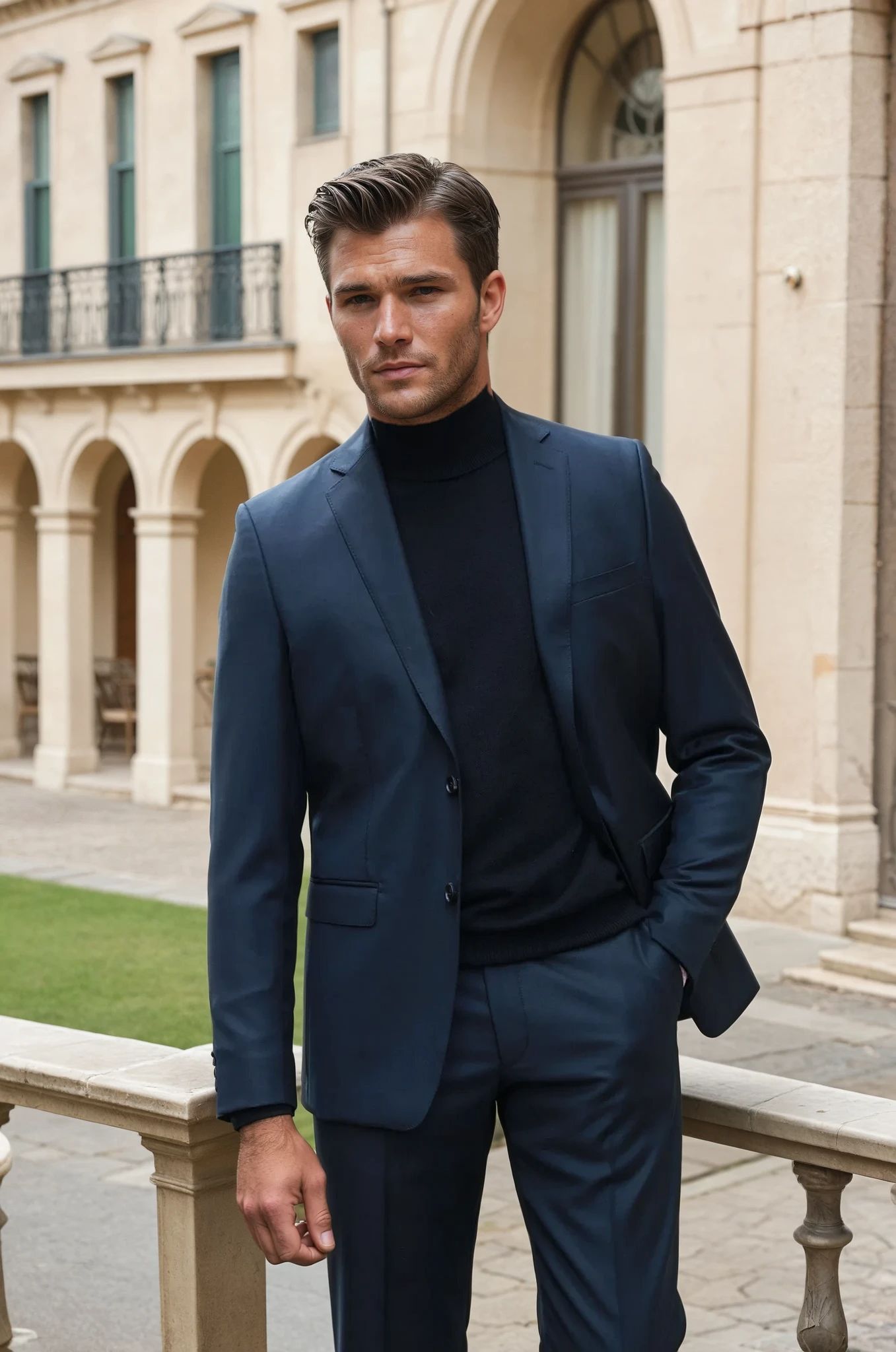 Costume Steven en laine Super 110's - Noir-COSTUME HOMME-Curling-Paris