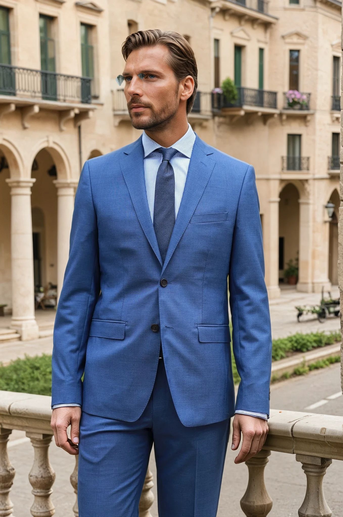 Costume Steven en laine super 120'S - Bleu Jeans-COSTUME HOMME-Curling-Paris